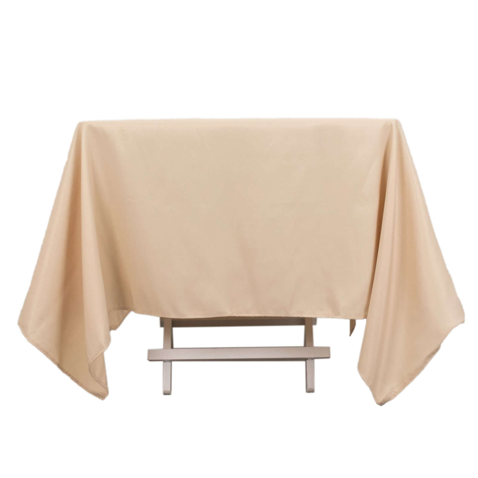 Premium Polyester Square Tablecloth 70"x70" Beige 220GSM Wrinkle-Resistant Table Cover