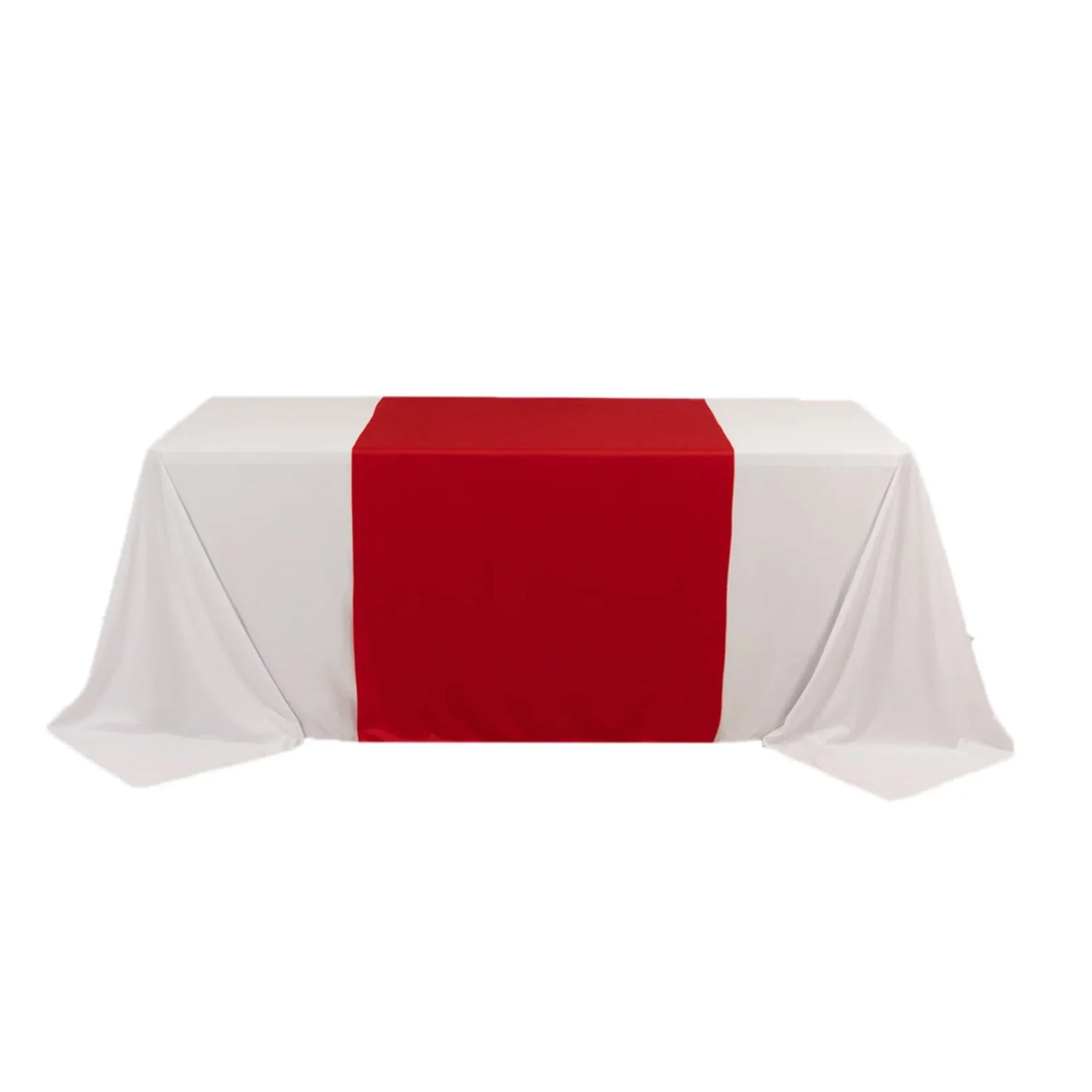 Scuba Polyester 36"x72" Wide Table Runner Red - Wrinkle-Free Trade Show Table Linen