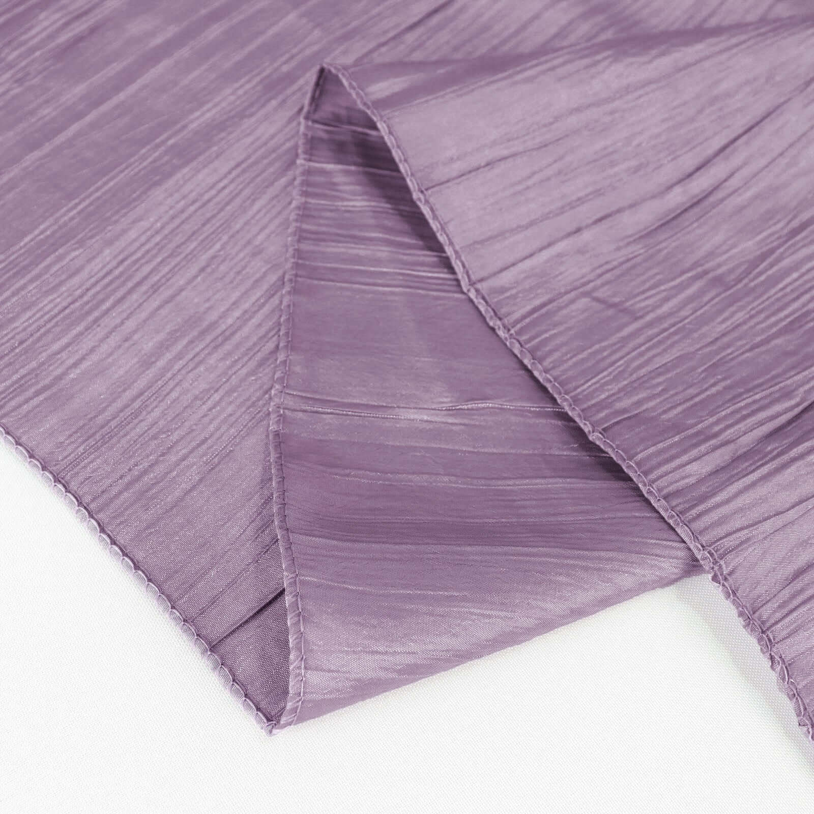 5 Pack Taffeta 20"x20" Napkins Violet Amethyst - Accordion Crinkle Dinner Napkins