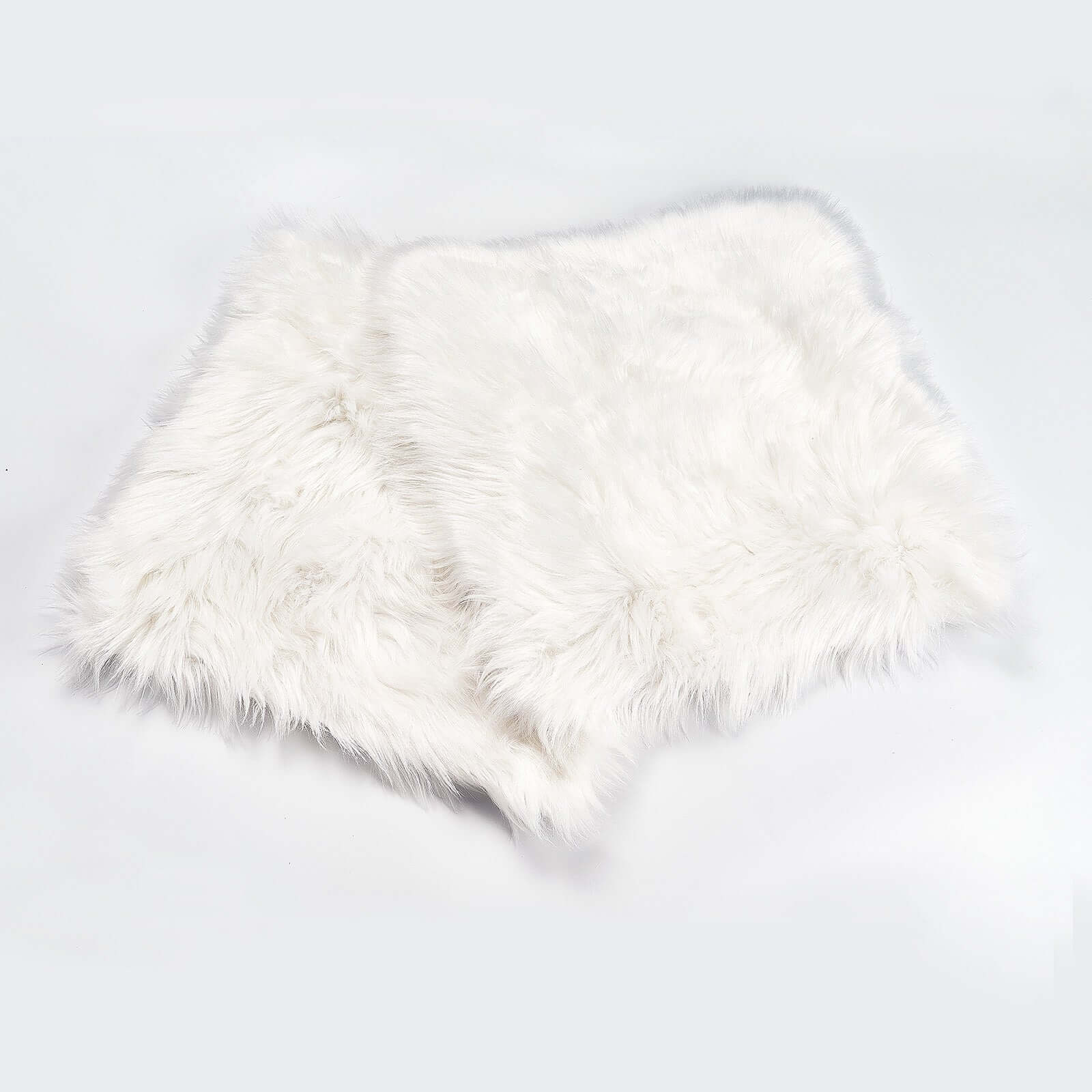 Faux Sheepskin 20" Cushion Cover with Soft Plush Finish White - Stylish Small Shag Area Rug for Events
