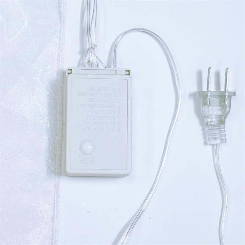 20ftx10ft White Sheer Organza w Warm LED Lights Decorative Curtain Panel