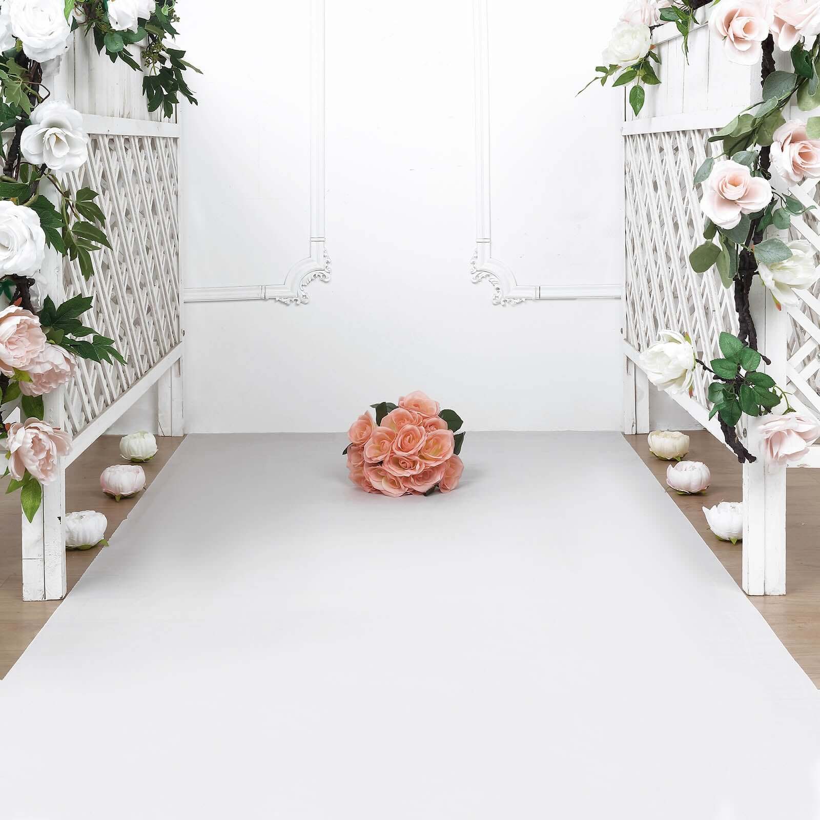 40"x100ft White PVC Aisle Runner