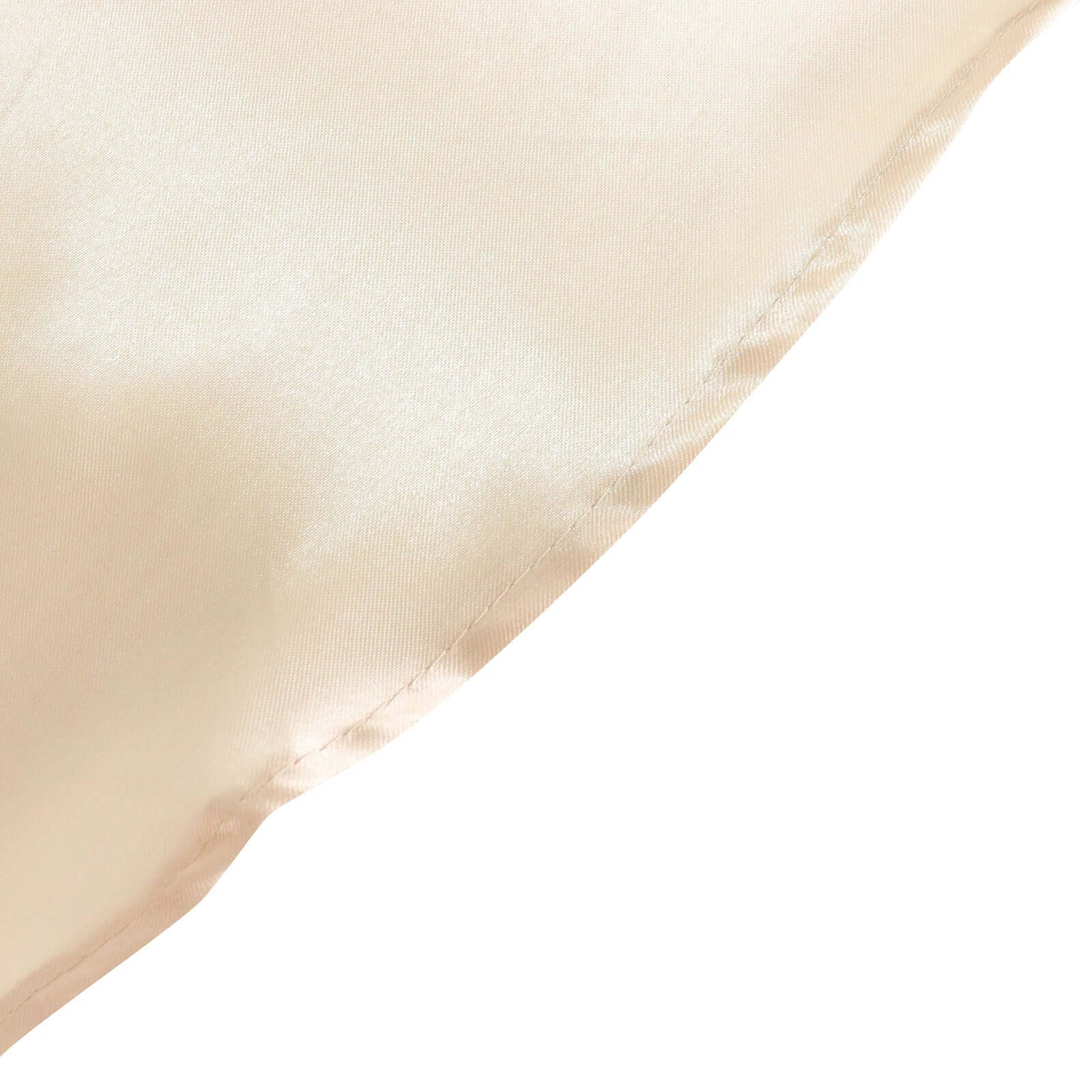 Satin 132" Round Tablecloth Beige - Stylish Seamless Table Cover