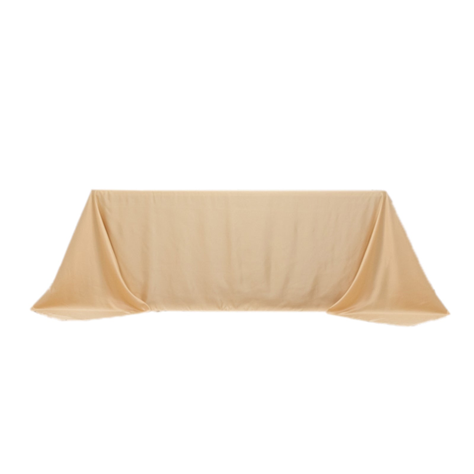 Lamour Satin 90"x132" Rectangle Tablecloth Beige - Soft & Silk-Like Seamless Table Cover