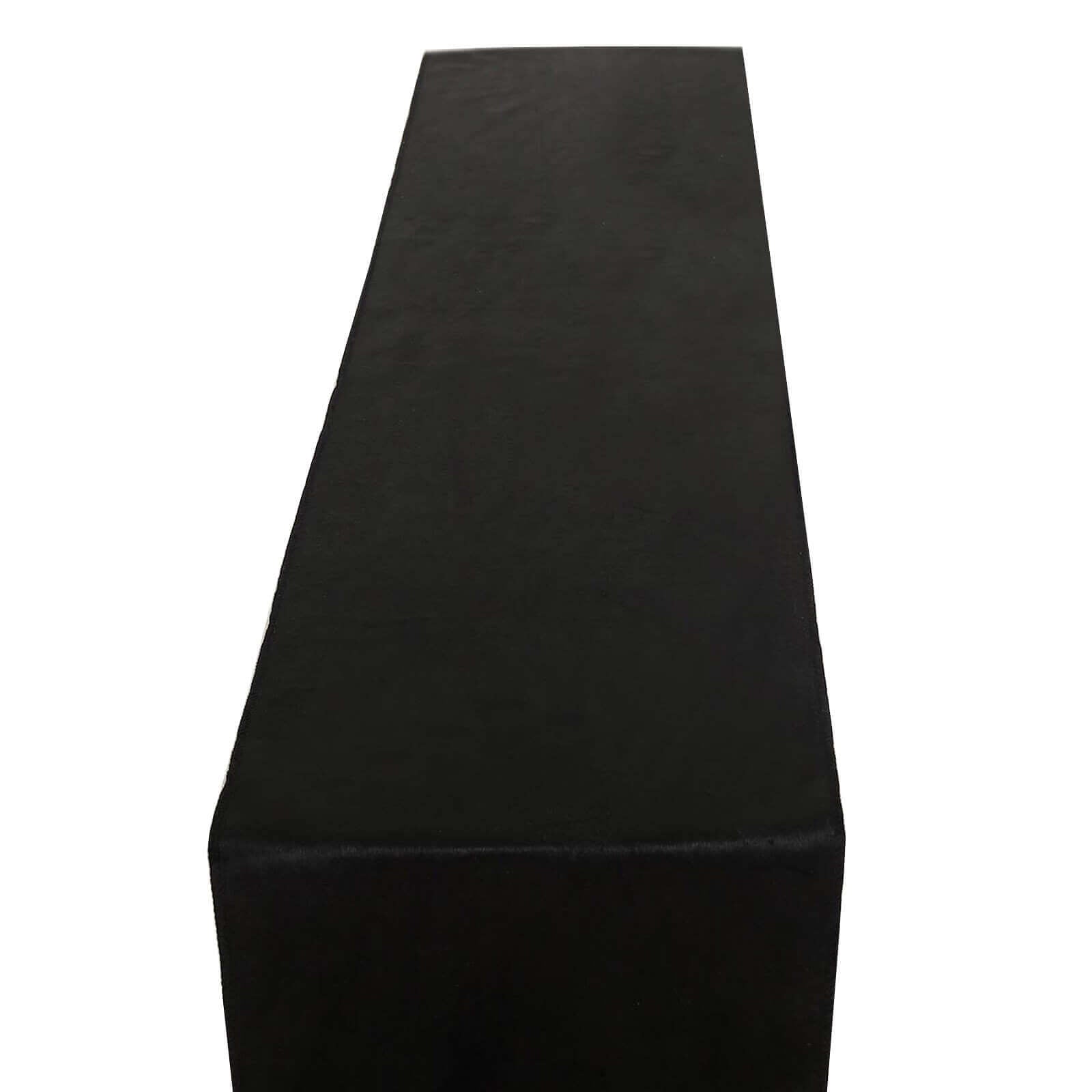Premium Velvet 12"x108" Table Runner Black - Sheen Finish Reusable Table Decor