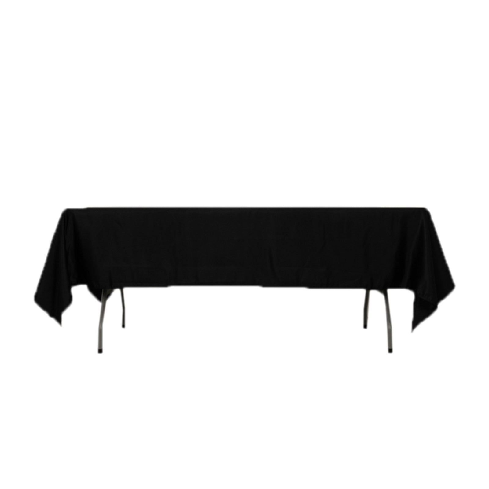 Lamour Satin 60"x102" Rectangle Tablecloth Black - Durable & Silky Soft Feel Table Cover for Weddings & Banquets