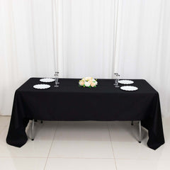 100% Cotton 60"x126" Rectangle Tablecloth Black Linen - Sophisticated, Soft & Breathable Table Cover