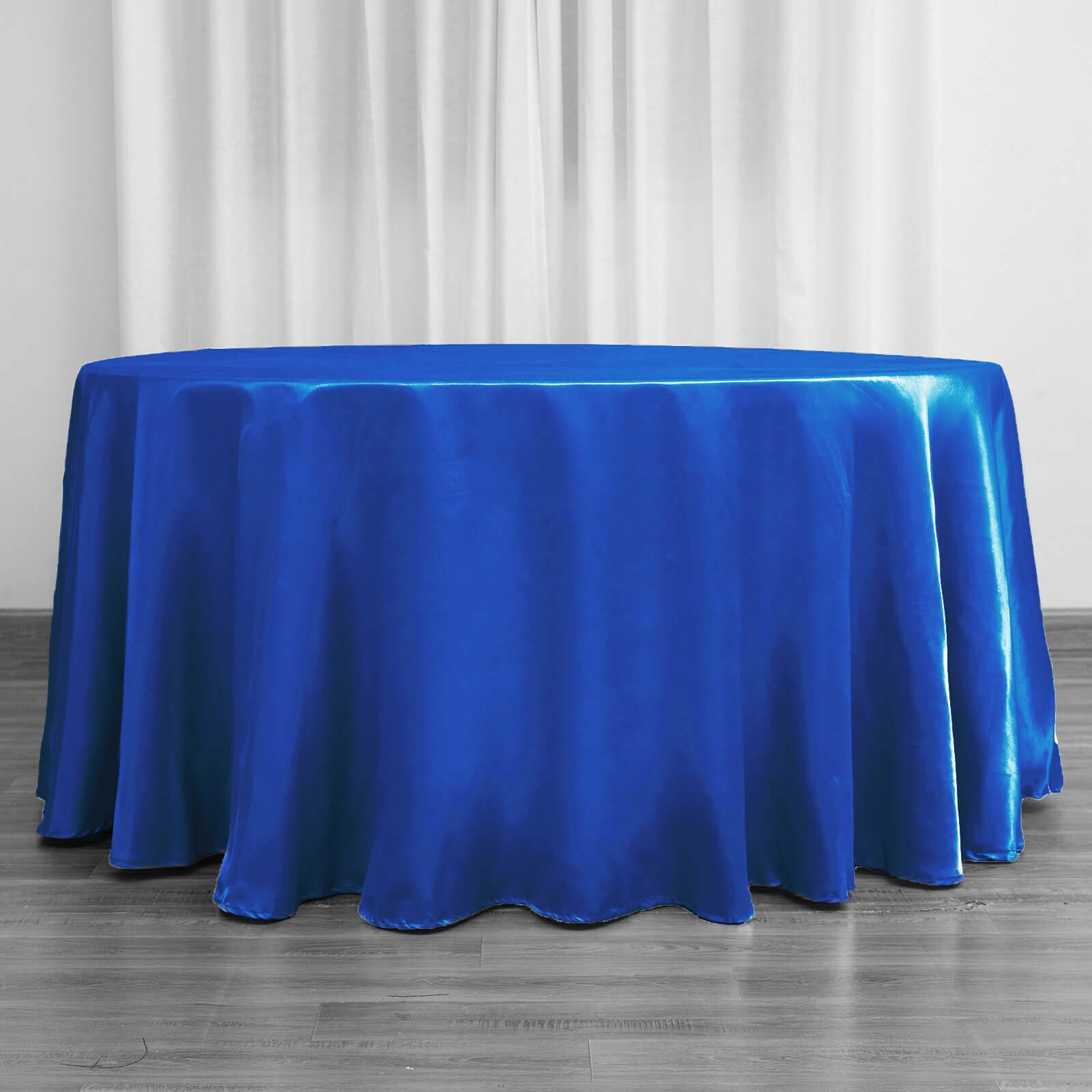 Satin 120" Round Tablecloth Royal Blue - Stylish Seamless Table Cover