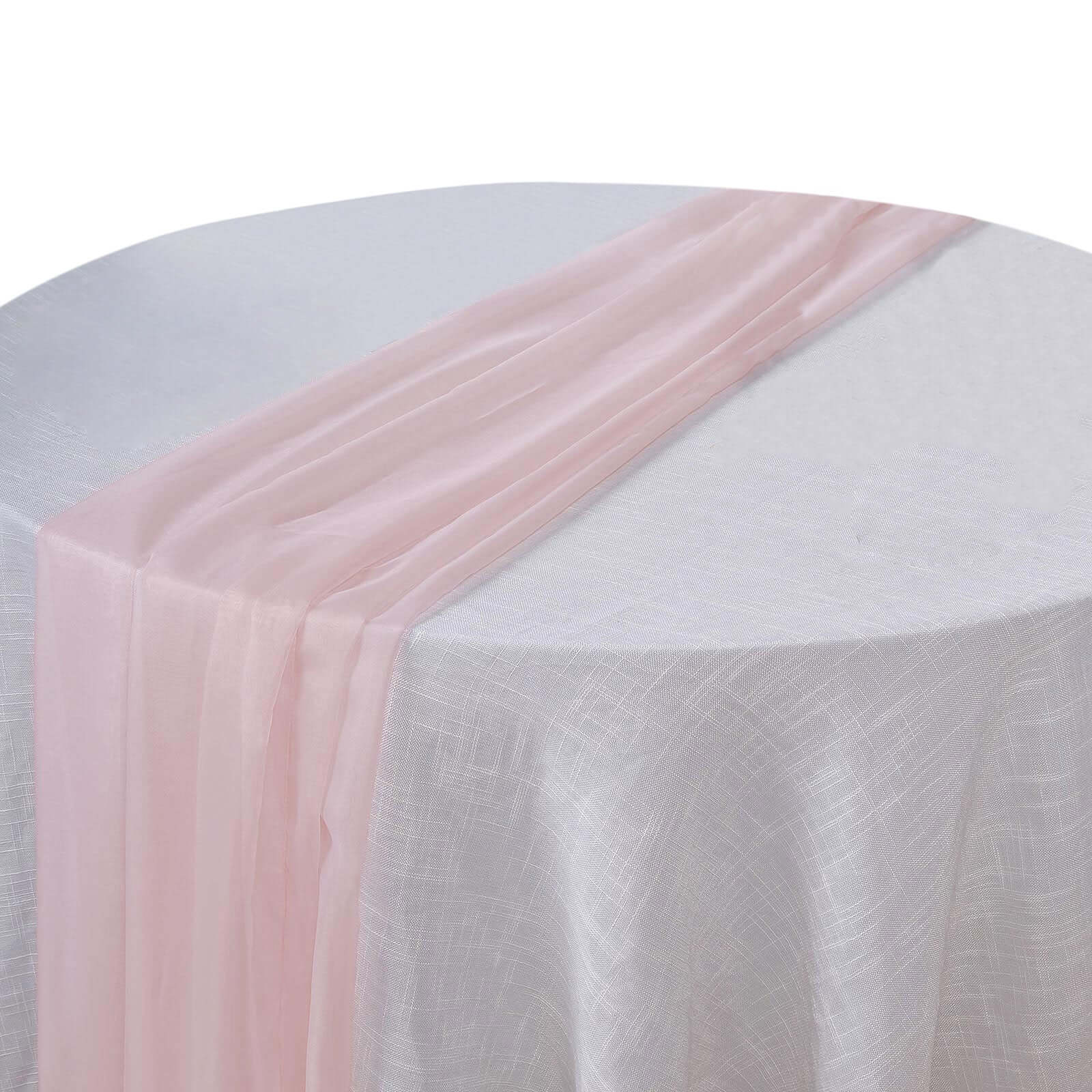 Chiffon 6ft Table Runner Blush - Flowy & Lightweight Table Decor