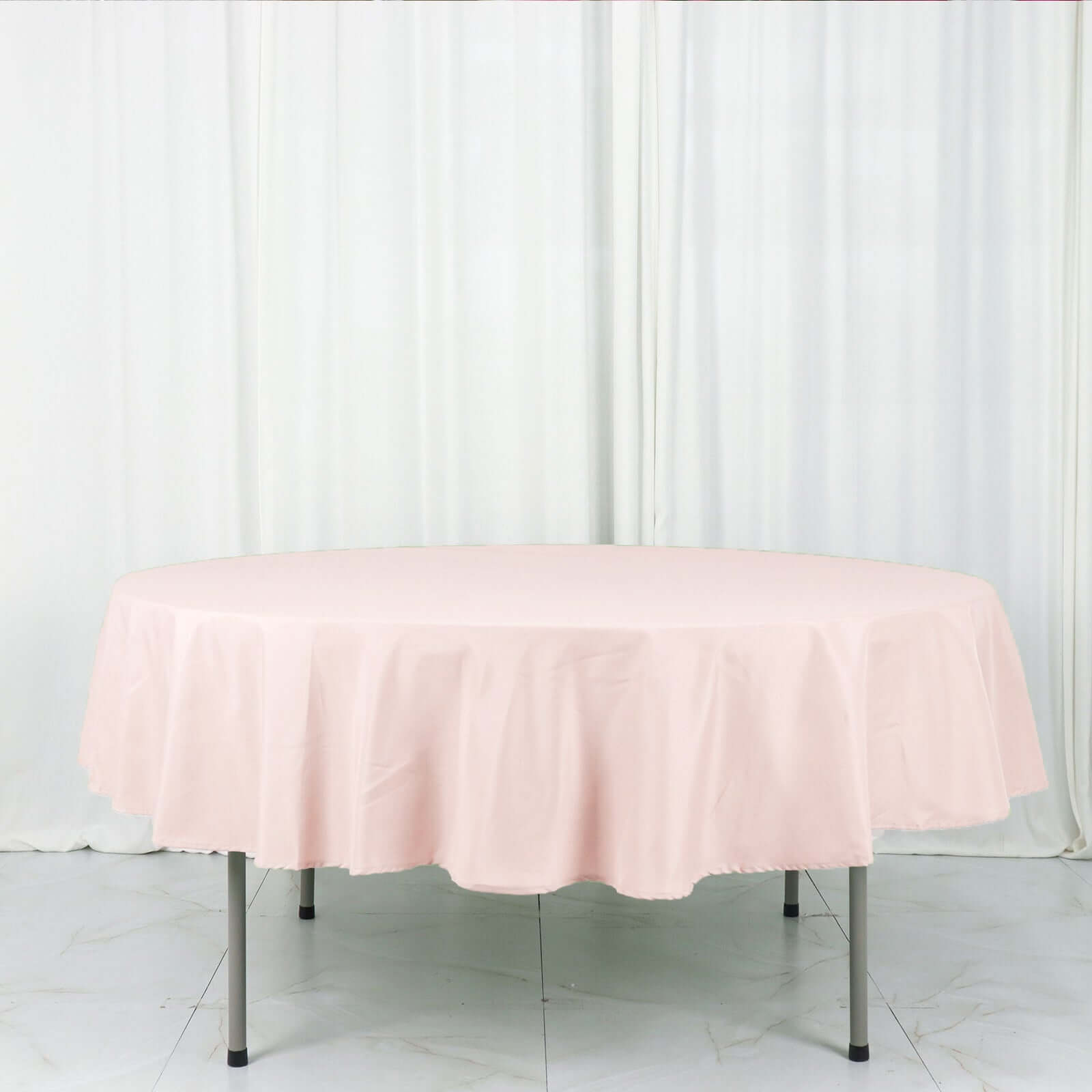 Polyester 90" Round Tablecloth Blush - Stain & Wrinkle-Resistant Table Cover