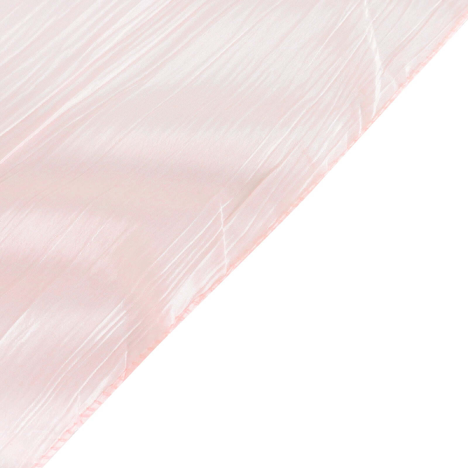Taffeta 132" Round Tablecloth Blush - Seamless Accordion Crinkle Table Cover