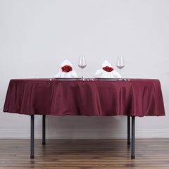 Polyester 70" Round Tablecloth Burgundy - Durable & Wrinkle-Resistant Table Cover
