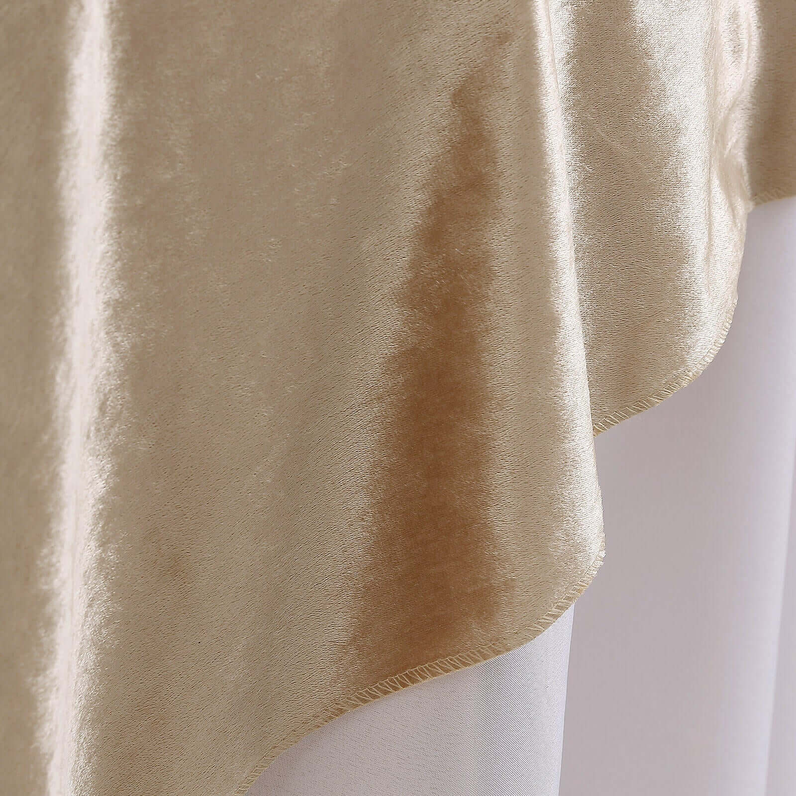Velvet 72"x72" Table Overlay Square Tablecloth Champagne - Premium Soft Finish Table Topper