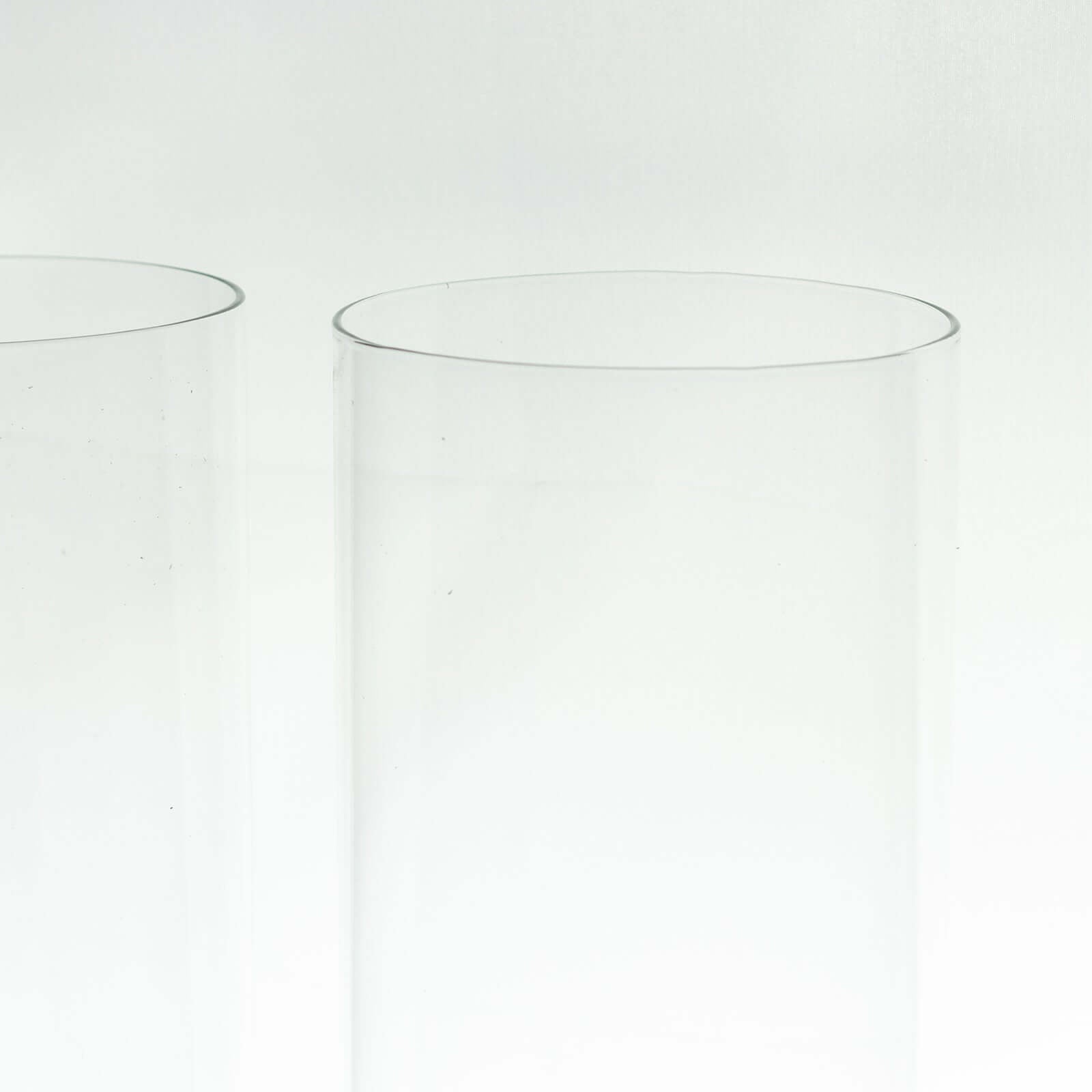 2-Pack Clear Glass Candelabra Shades Open End Hurricane Design - Stylish Table Centerpiece 24"