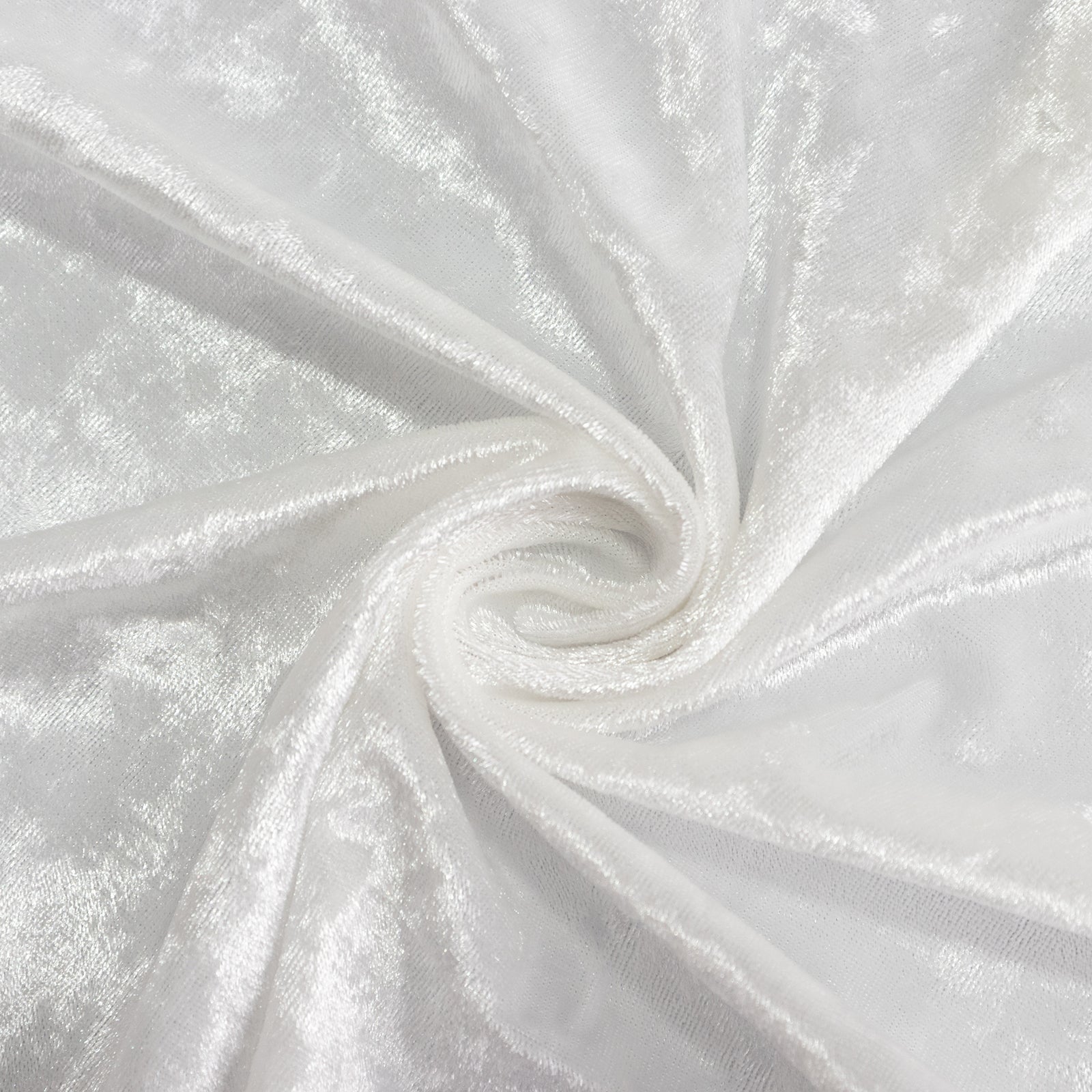 Premium Crushed Velvet 120" Round Tablecloth White - Reusable Soft & Stylish Seamless Table Cover