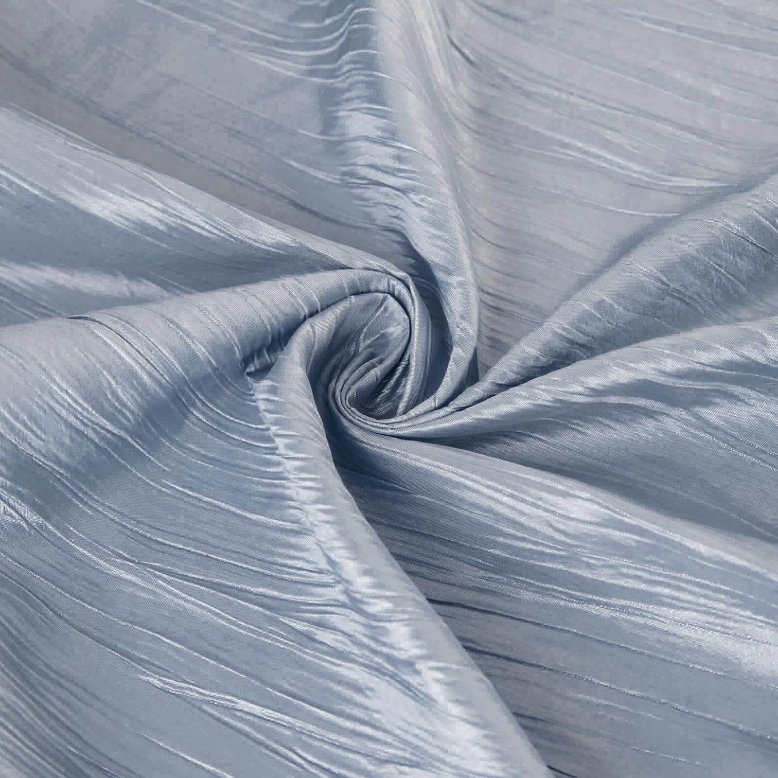Taffeta 90"x132" Rectangle Tablecloth Dusty Blue - Seamless Accordion Crinkle Table Cover
