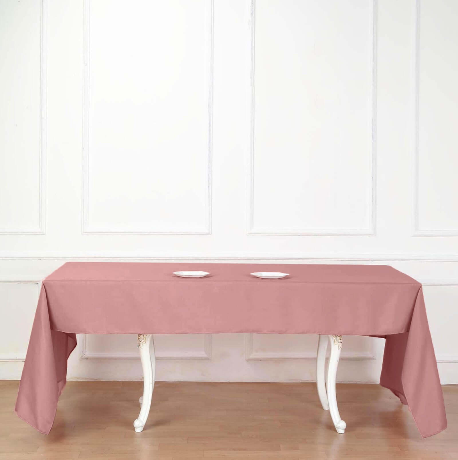Polyester 60"x102" Rectangle Tablecloth Dusty Rose - Durable and Stylish Table Cover