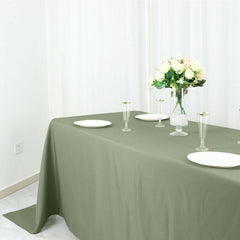 Polyester 90"x132" Rectangle Tablecloth Dusty Sage Green - Seamless Wrinkle-Resistant Table Cover