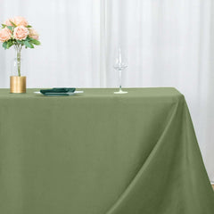 Premium Polyester 90"x132" Rectangle Tablecloth Dusty Sage Green - Seamless 220GSM Stain-Resistant Table Cover