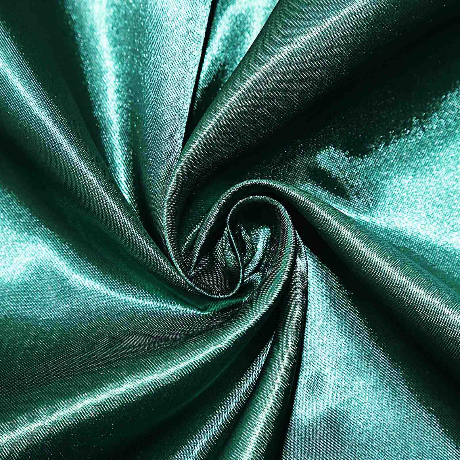 5 Pack Satin 20"x20" Napkins Hunter Emerald Green - Luxurious Shine & Smooth Dinner Napkins