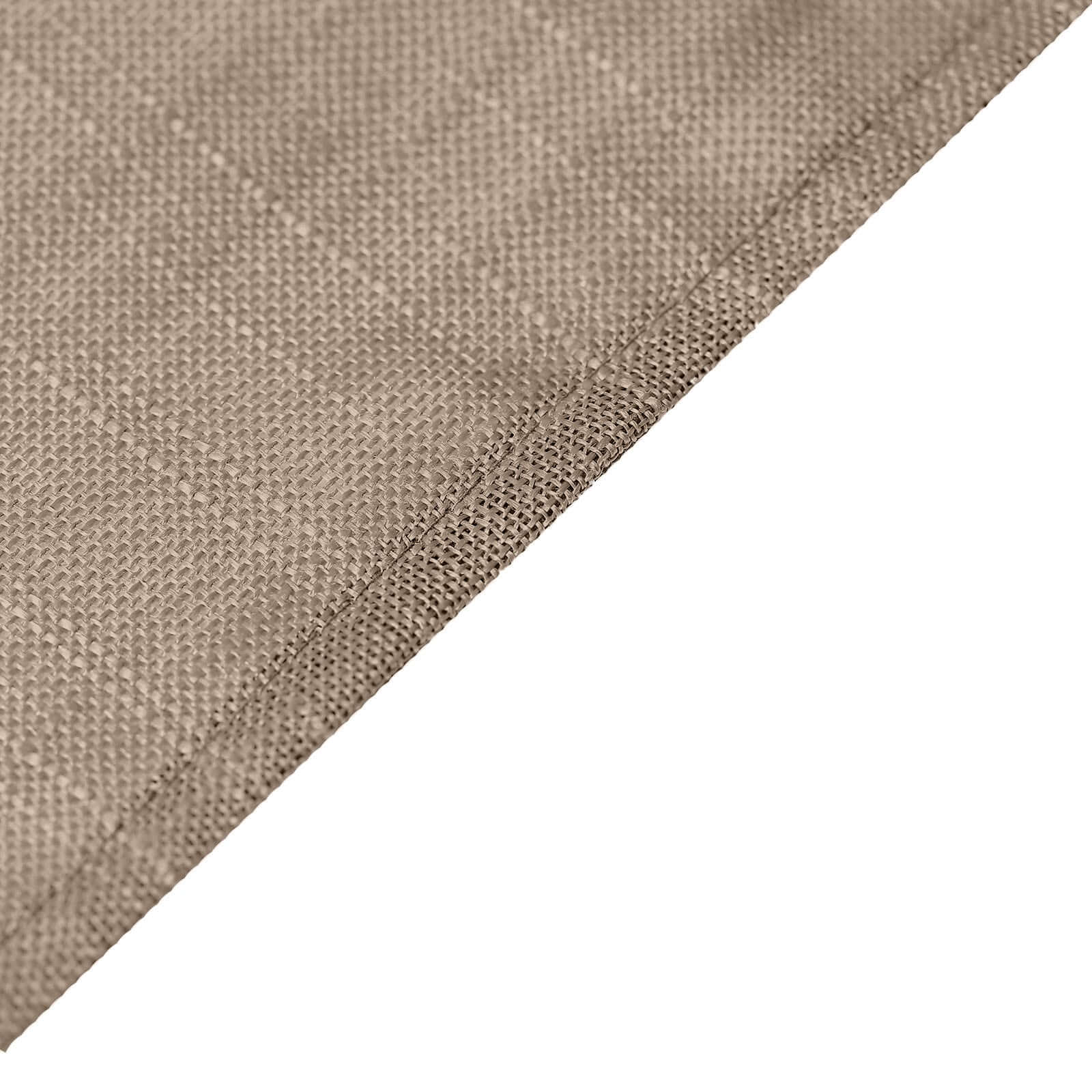 Faux Linen 90"x156" Rectangular Tablecloth Taupe - Slubby Texture Wrinkle-Resistant Seamless Table Cover