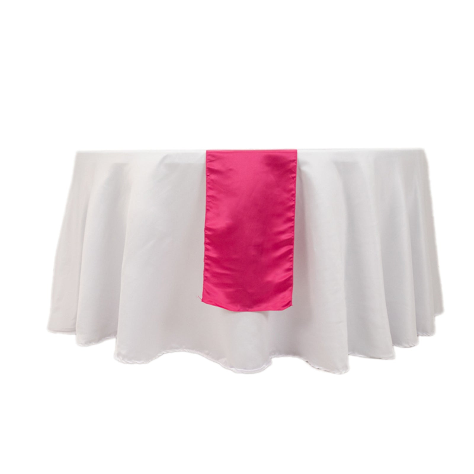 Lamour Satin 12"x108" Table Runner Fuchsia - Smooth & Lustrous Finish