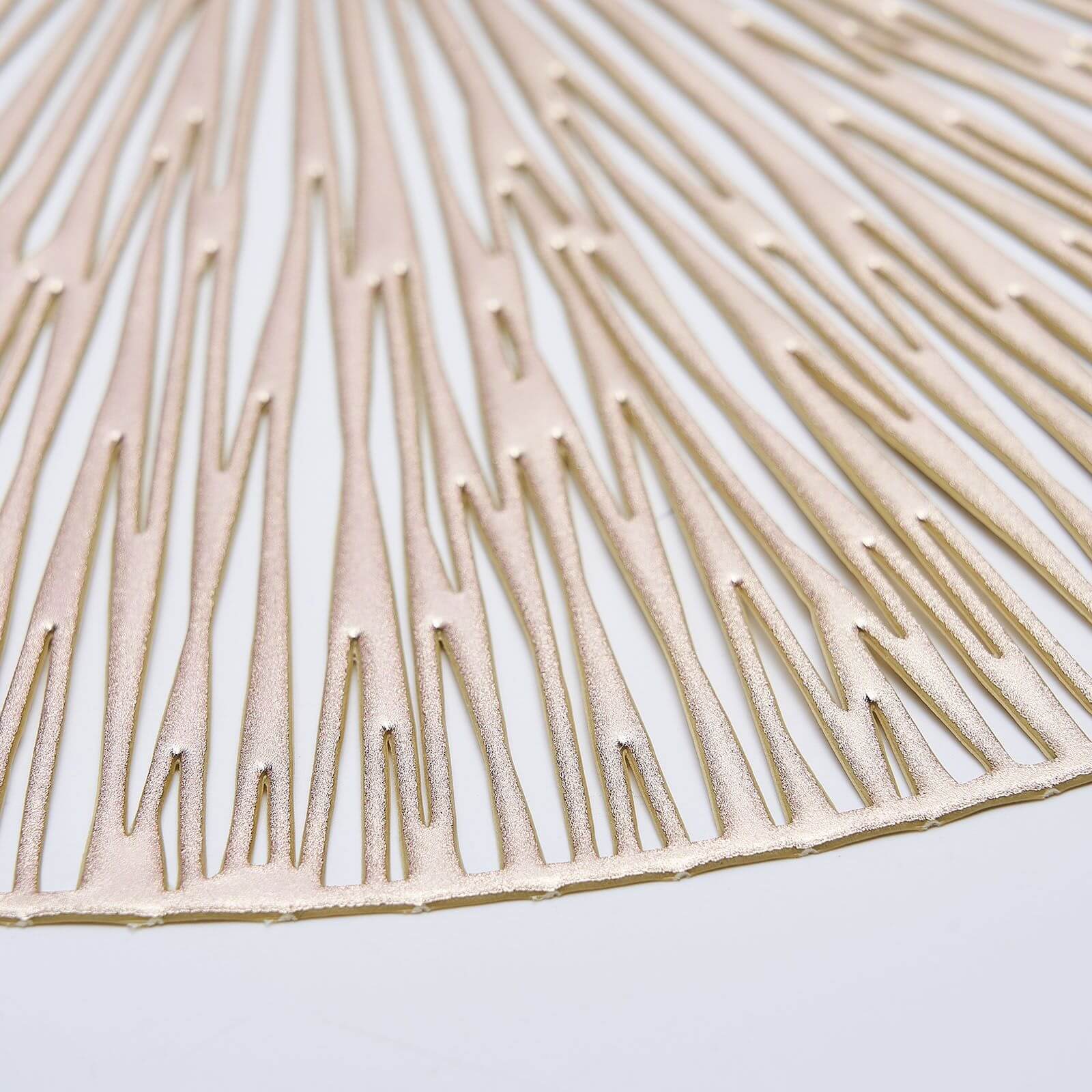 6-Pack Dining Table Mats Spiked Design Gold - Vinyl Non-Slip Surface with Modern Appeal 15"