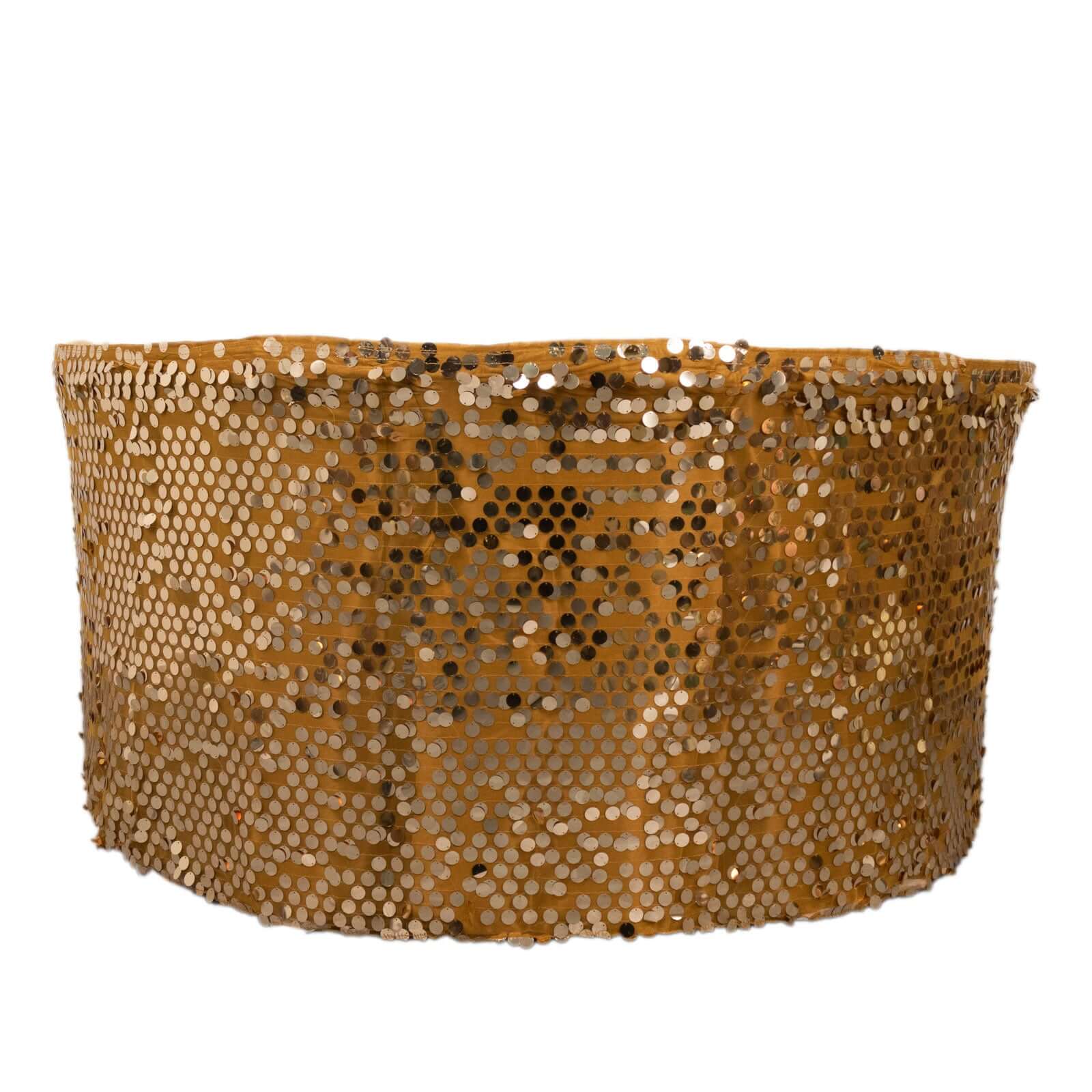 Payette Sequin 21ft Table Skirt Gold - Dual Layered Satin for Shimmering Event Décor