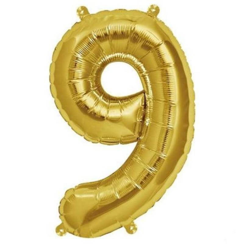 13" Gold Letter & Number Balloons, Shiny Metallic Mylar Foil Alphabet Balloons