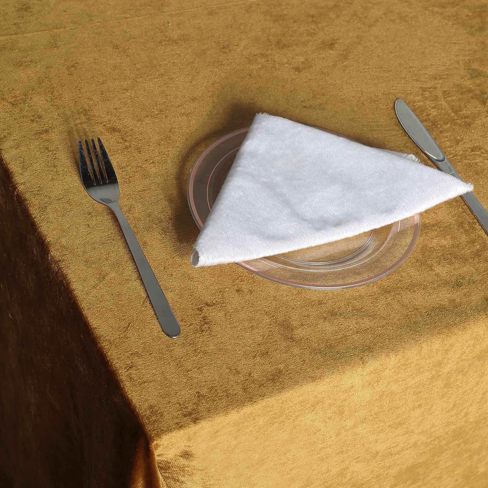 Premium Velvet 90"x156" Rectangle Tablecloth Gold - Reusable Soft & Stylish Seamless Table Cover for Sophisticated Weddings & Events