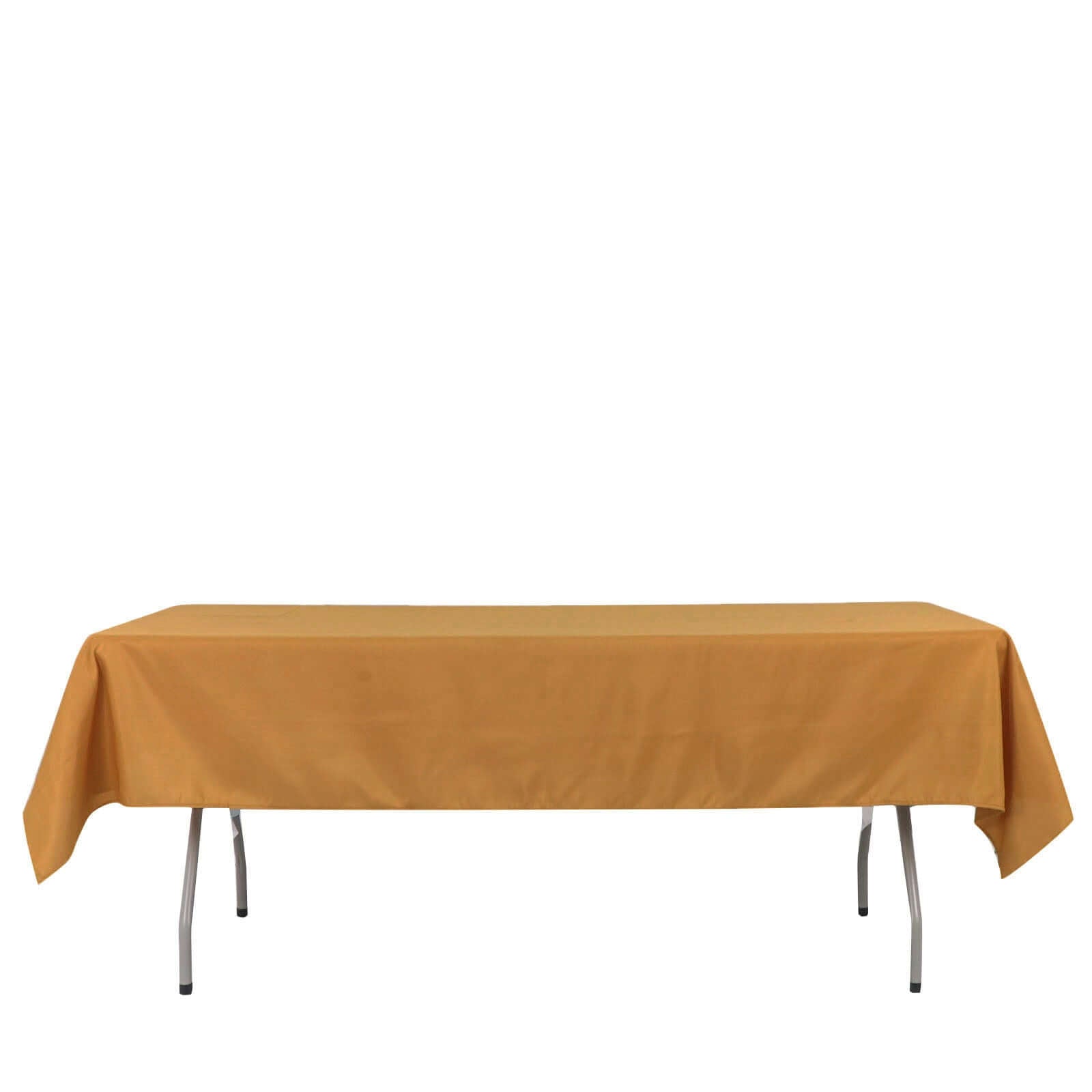 Polyester 54"x96" Rectangle Tablecloth Gold - Wrinkle-Resistant & Easy-to-Care Table Cover for Weddings & Events