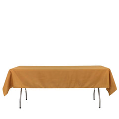 Polyester 54"x96" Rectangle Tablecloth Gold - Wrinkle-Resistant & Easy-to-Care Table Cover for Weddings & Events