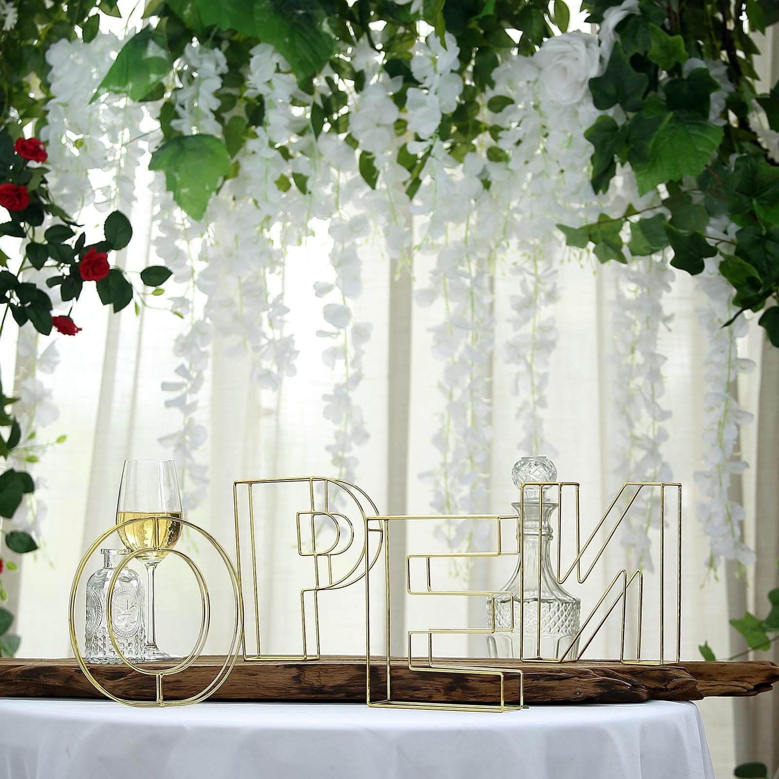 8" Tall Gold Freestanding 3D Decorative Wire Letter, Wedding Centerpiece - Z