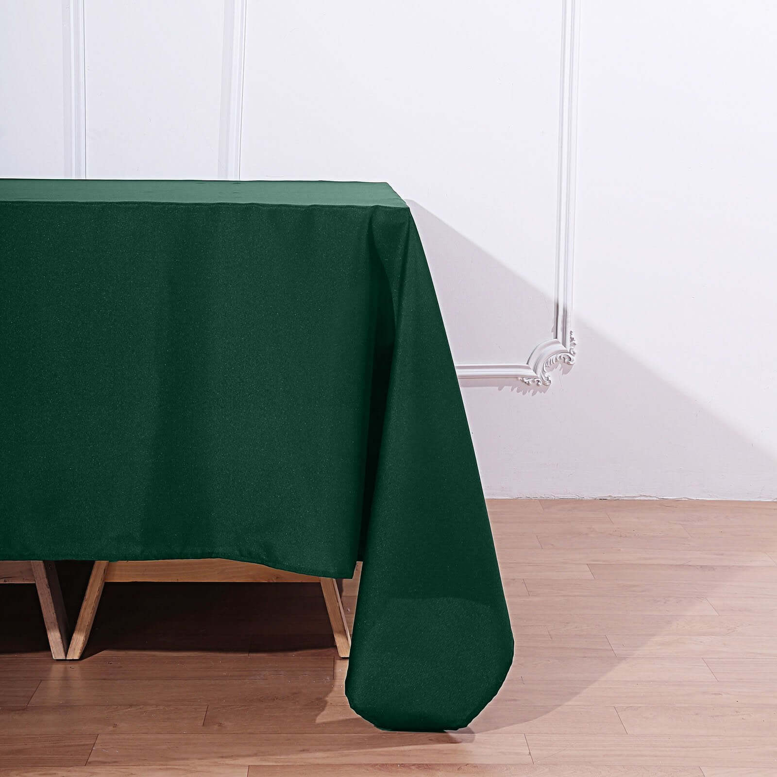 Polyester Square 90"x90" Tablecloth Hunter Emerald Green - Wrinkle-Resistant & Durable Table Cover