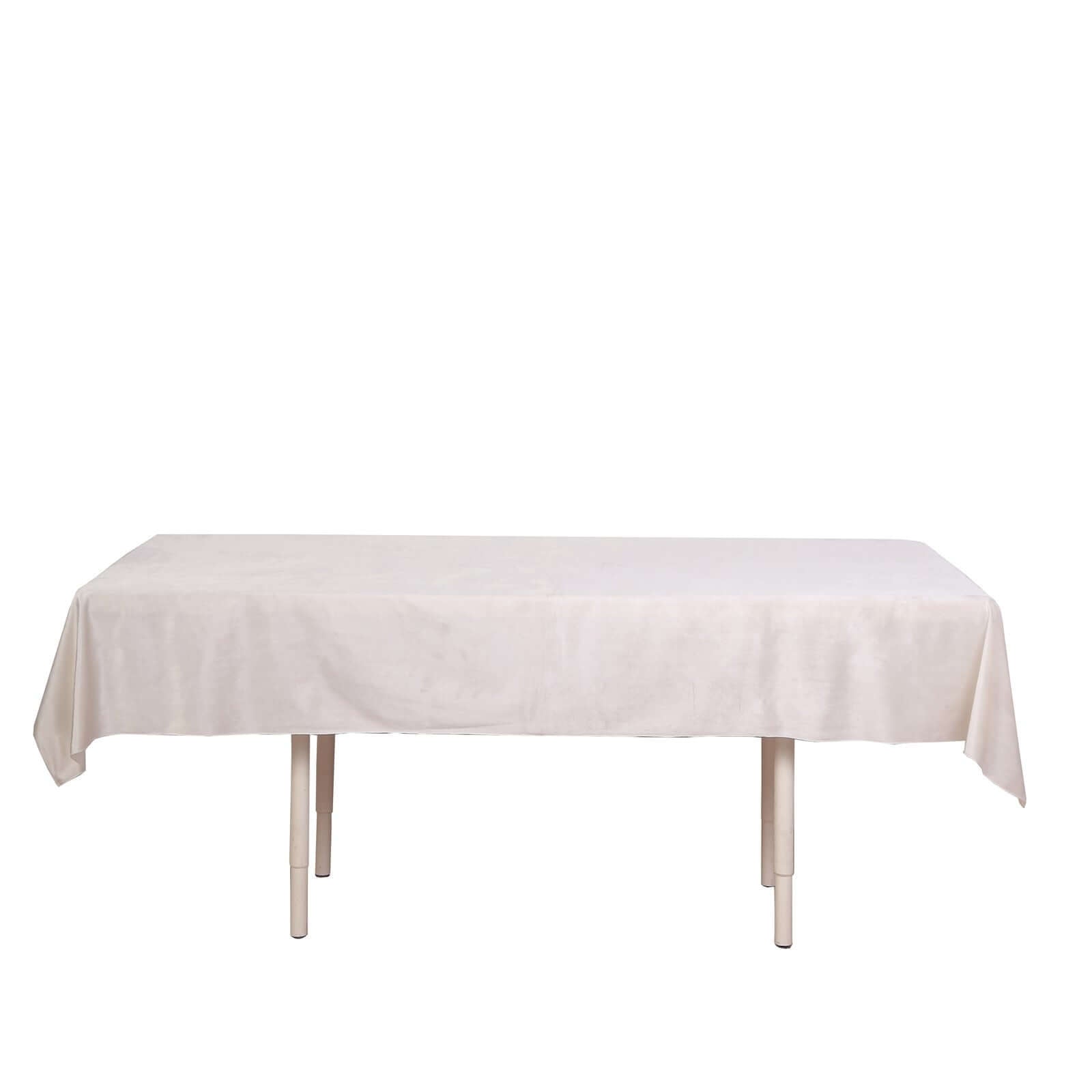 Premium Velvet 60"x102" Rectangle Tablecloth Ivory - Reusable & Soft Table Cover