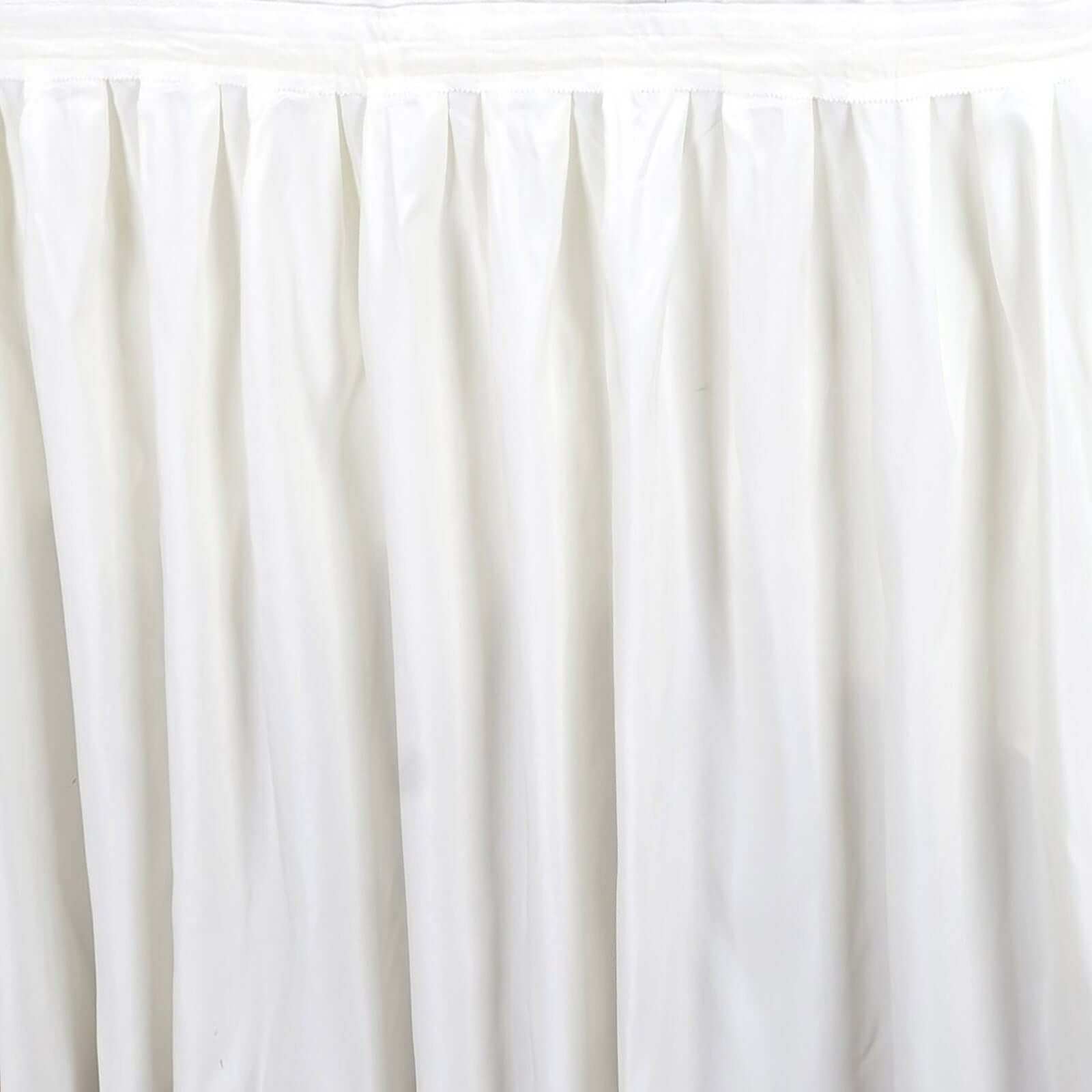 Polyester 17ft Table Skirt Ivory - Classic Pleated Design