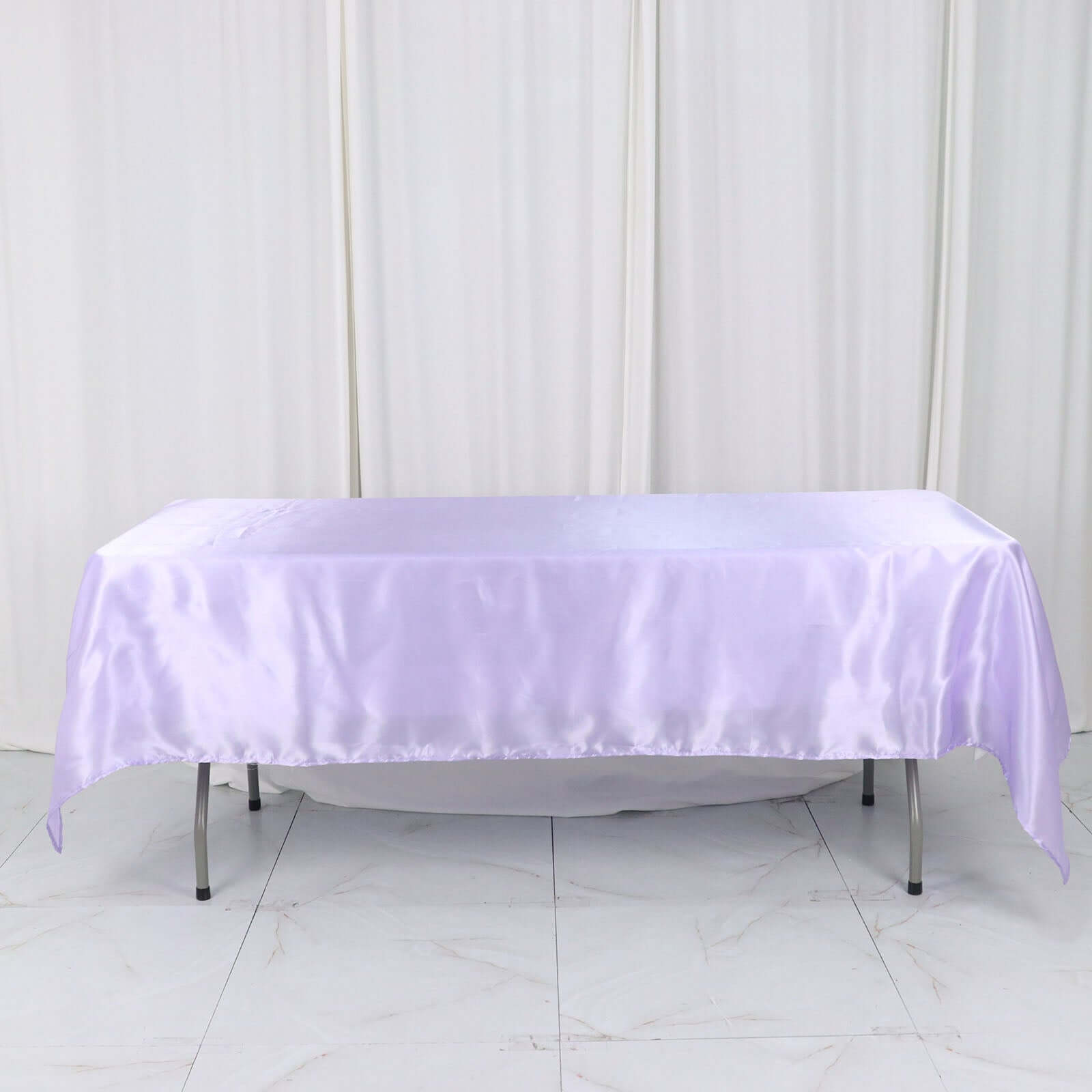 Satin Rectangular 60"x102" Tablecloth Lavender Lilac - Smooth and Lustrous Table Cover