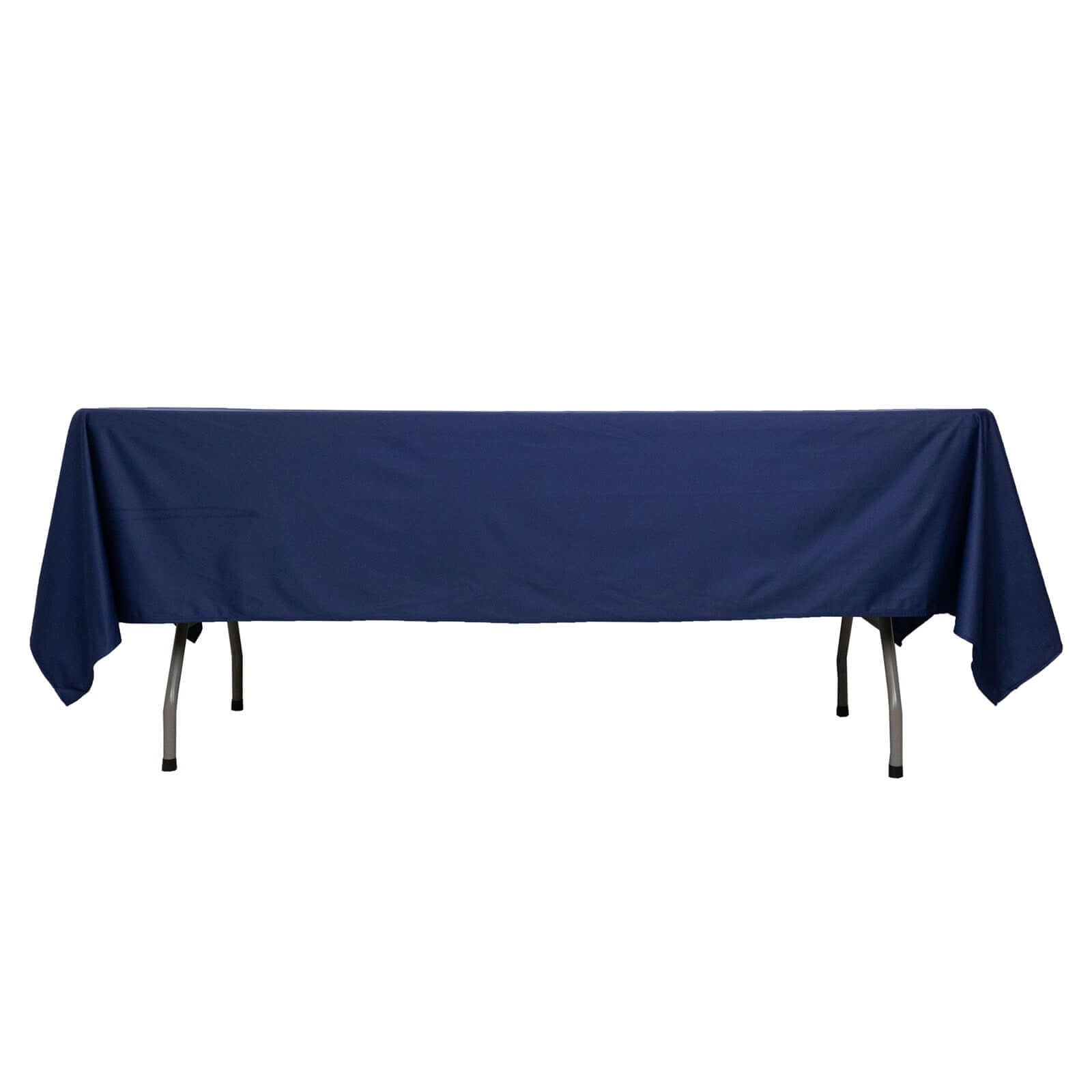 Scuba Rectangular 60"x102" Tablecloth Navy Blue - Wrinkle Free & Stain Resistant Table Cover