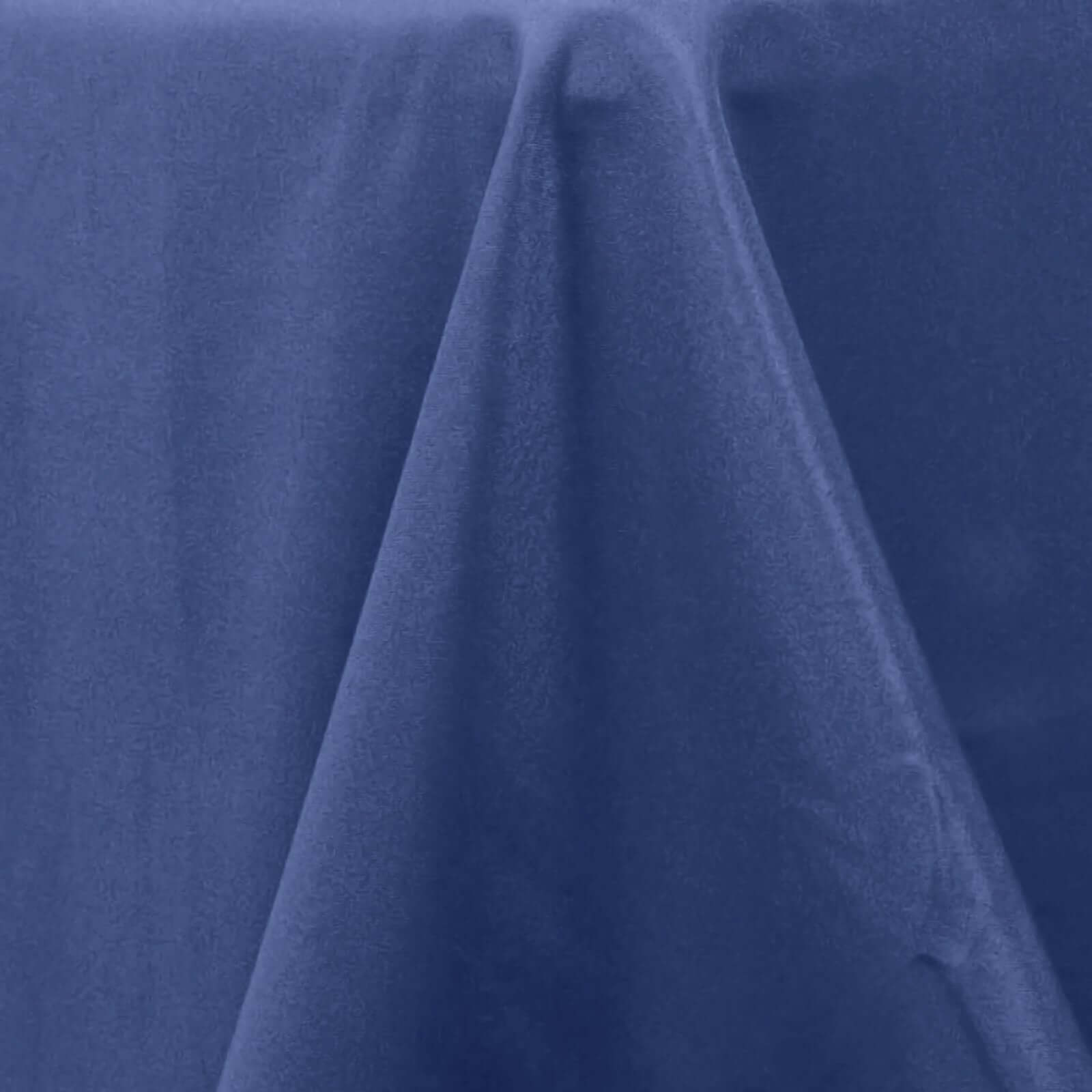 Premium Polyester 132" Round Tablecloth Navy Blue - Seamless 220GSM Wrinkle-Resistant Table Cover