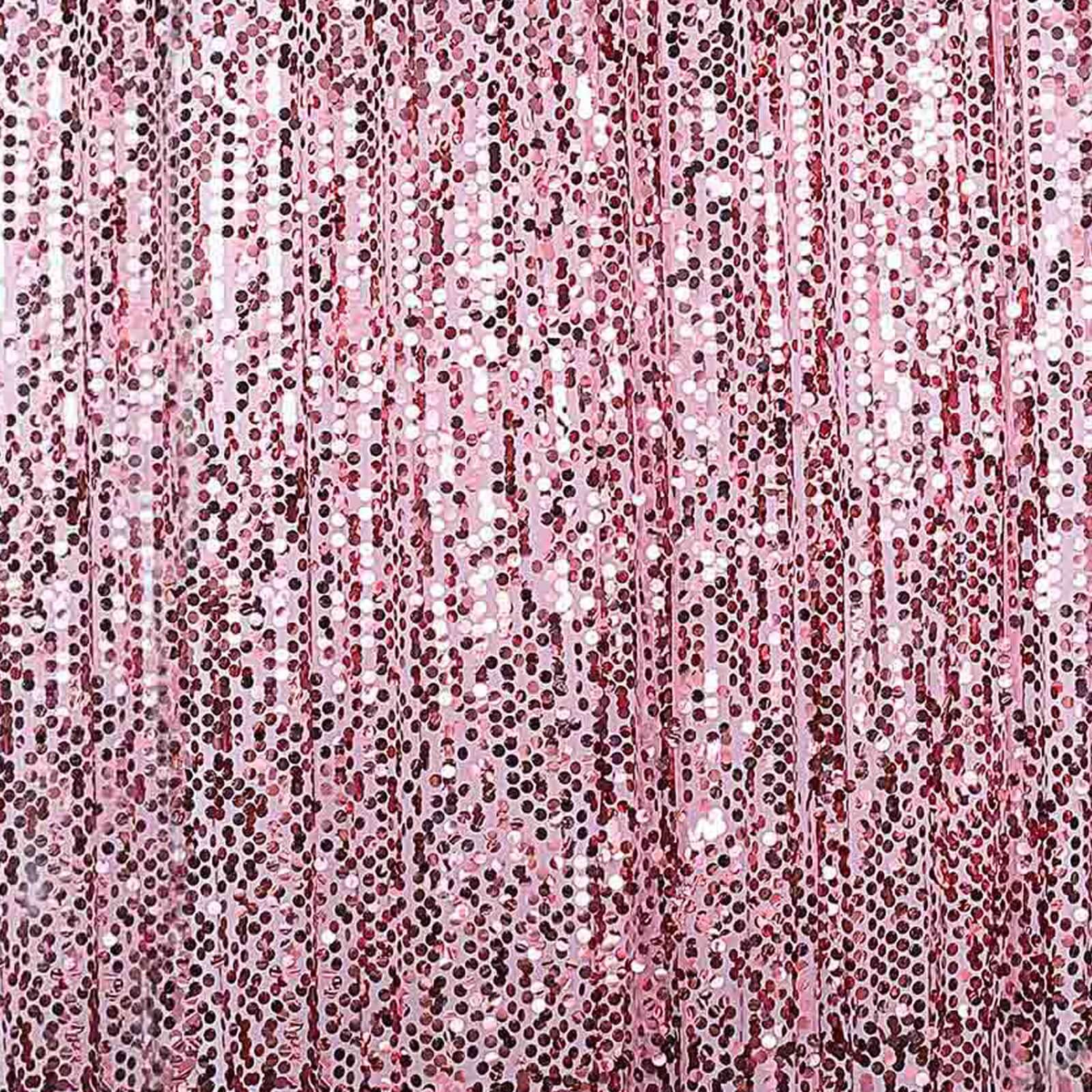 8ftx8ft Pink Big Payette Sequin Event Curtain Drapes, Backdrop Event Panel