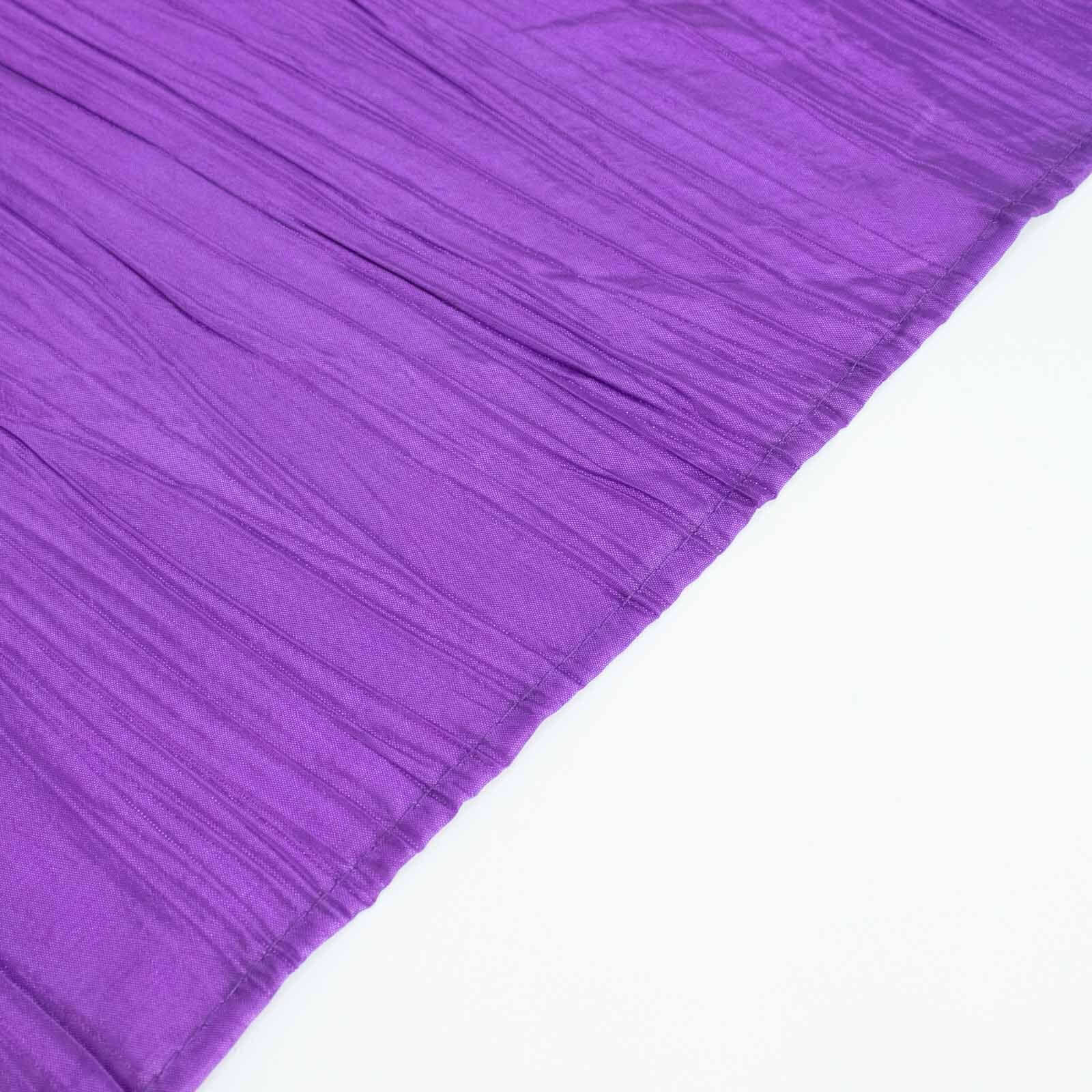 5 Pack Taffeta 20"x20" Napkins Purple - Accordion Crinkle Dinner Napkins