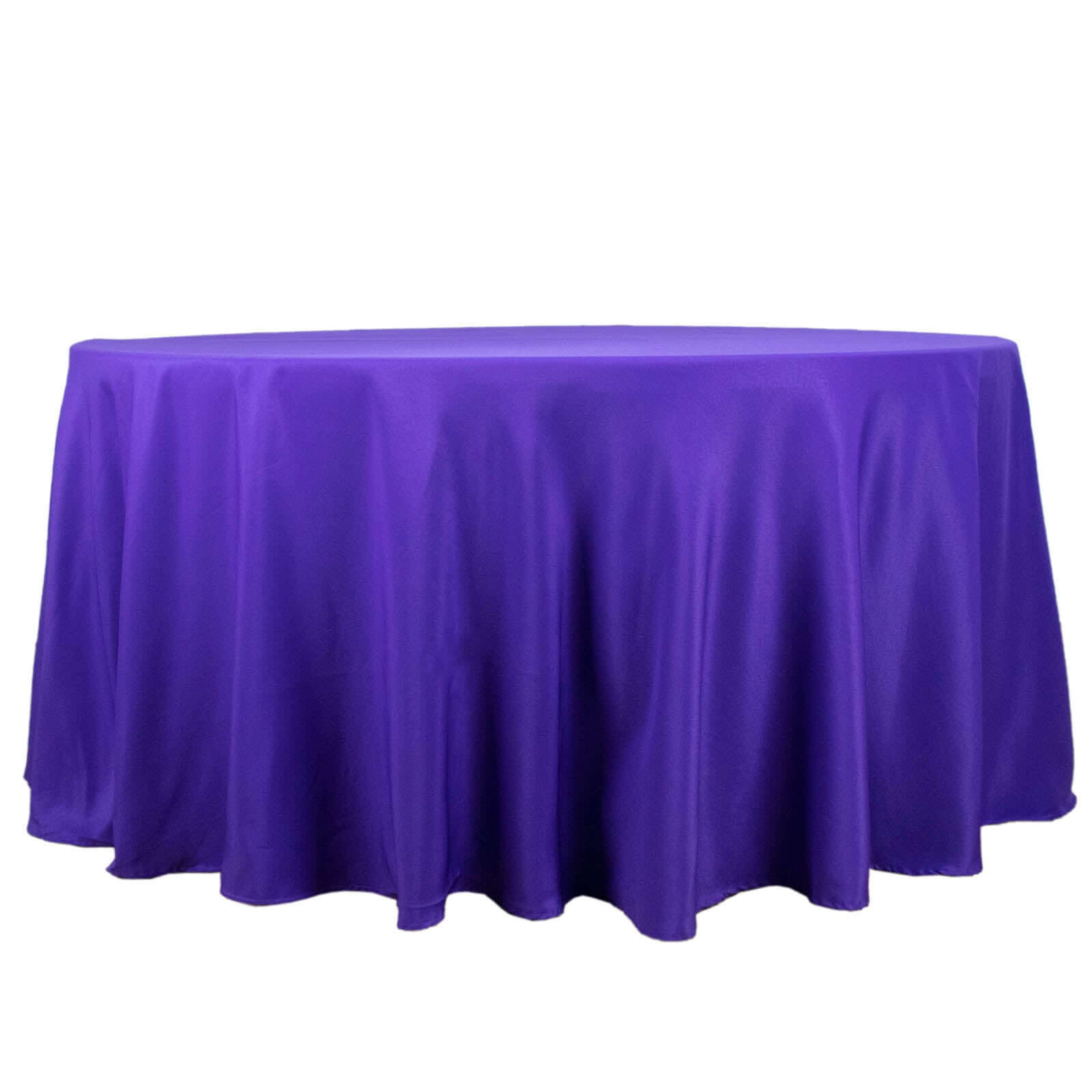 Premium Polyester 120" Round Tablecloth Purple - Seamless 220GSM Wrinkle-Resistant Table Cover