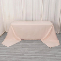 Premium Polyester 90"x156" Rectangle Tablecloth Blush - Seamless 220GSM Stain-Resistant Table Cover