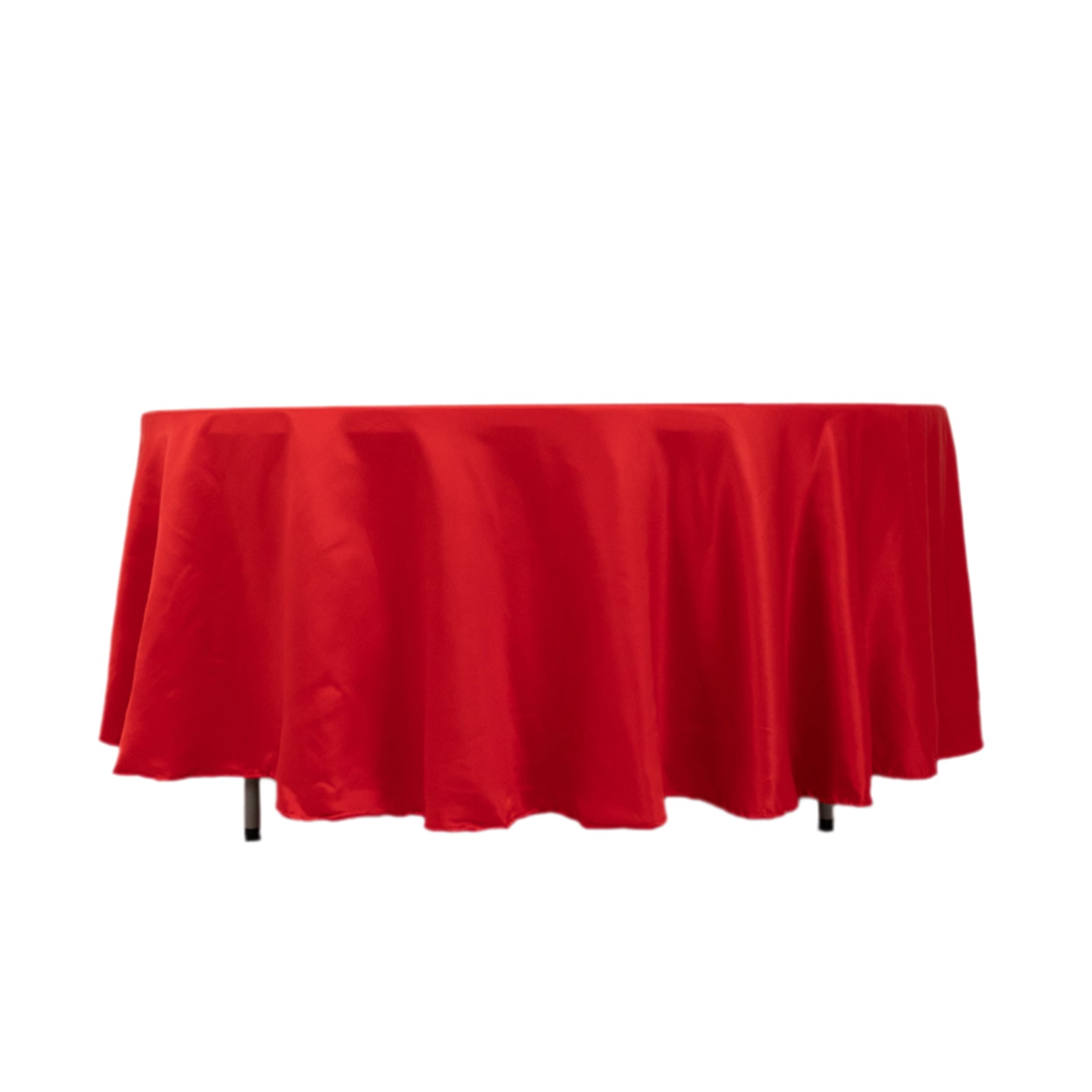 Lamour Satin 108" Round Tablecloth Red - Durable & Silk-Like Table Cover
