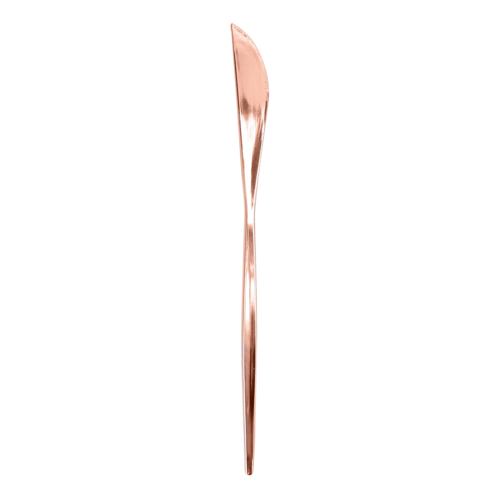 24-Pack Plastic Knives Glossy Rose Gold - Premium Heavy Duty Disposable Flatware Cutlery 8"