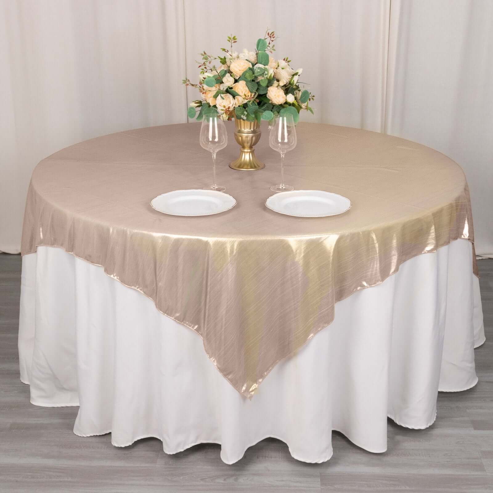 Polyester 72"x72" Table Overlay Square Tablecloth Blush - Sequin Dots Wrinkle-Free Table Cover