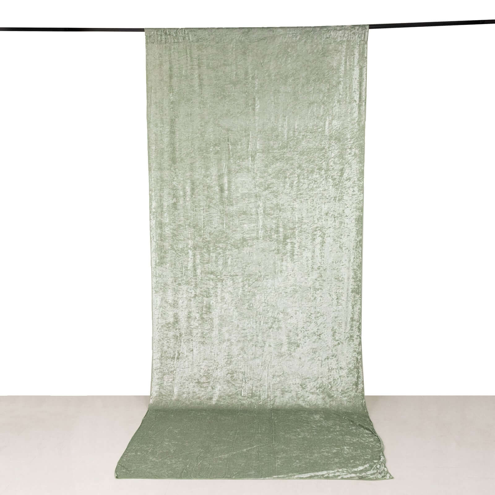 Sage Green Crushed Velvet Backdrop Curtain – 5ft x 12ft Event Drape with Rod Pocket, Privacy Panel for Photo Booths & Events