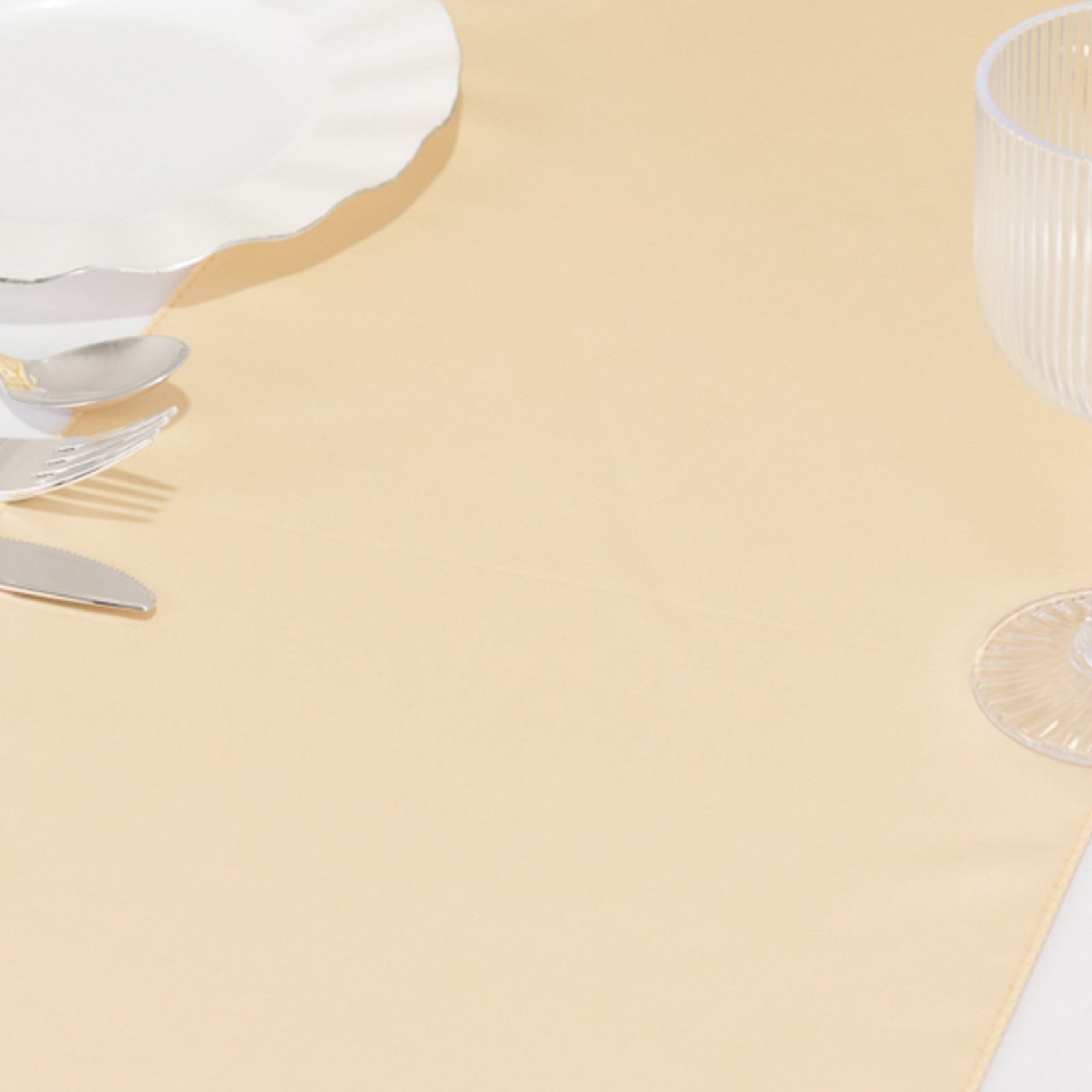 Lamour Satin 12"x108" Table Runner Beige - Smooth & Lustrous Finish