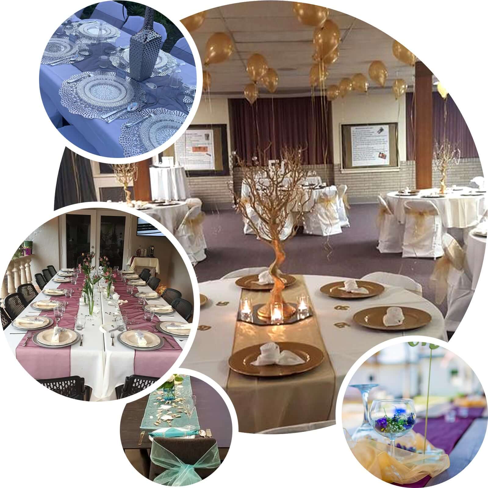 10 Pack Sheer Organza 14"x108" Table Runners Navy Blue - Soft and Lightweight Table Accent