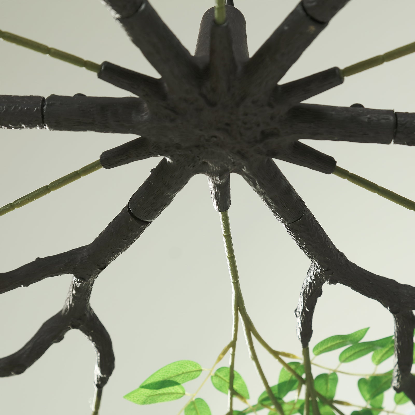 55" White Artificial Silk Wisteria Vine Round Hanging Canopy, Draping Garland Flower Chandelier With Interchangeable Branches